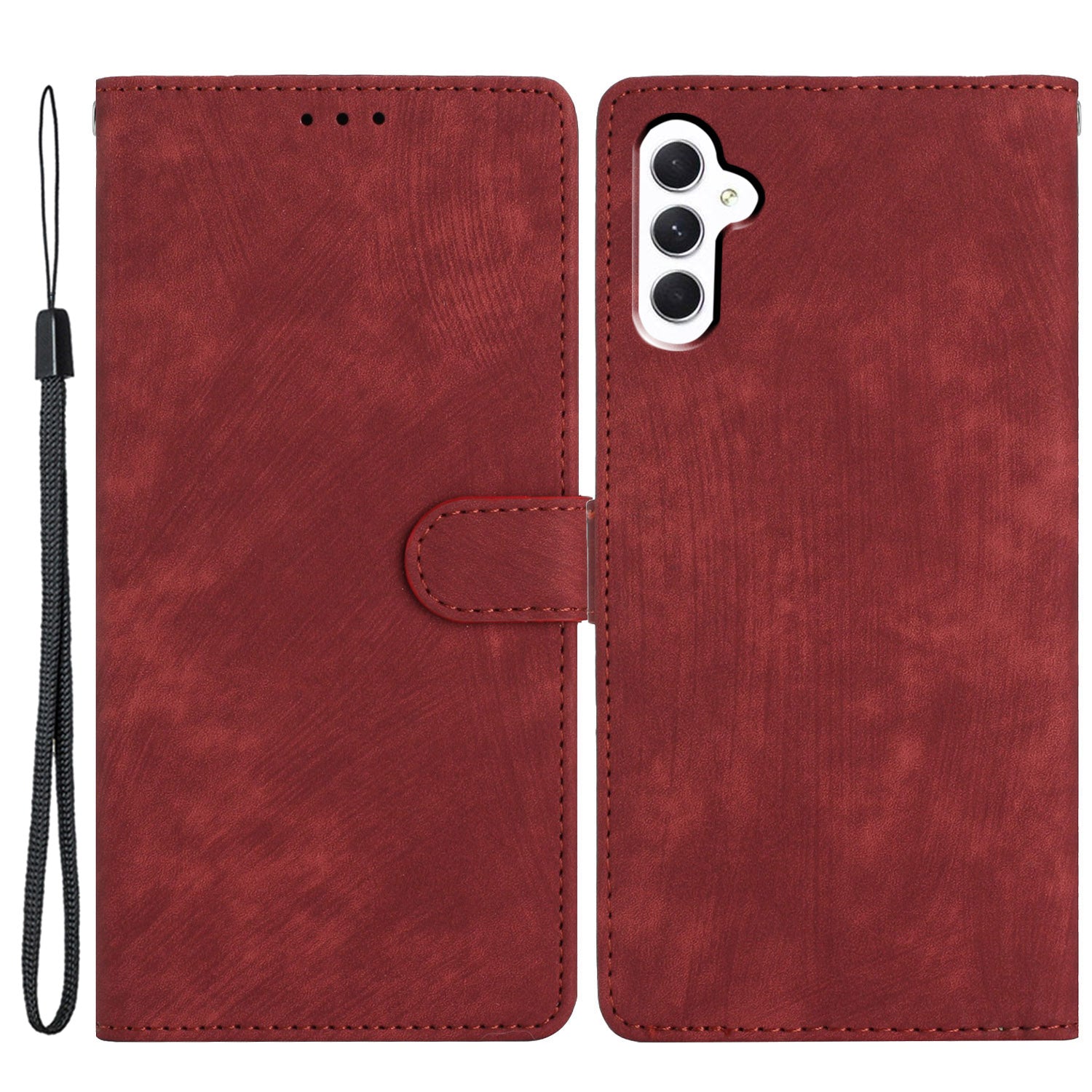 For Samsung Galaxy S23 FE Anti-Scratch Phone Shell PU Leather Wallet Case Stand Skin-touch Phone Cover