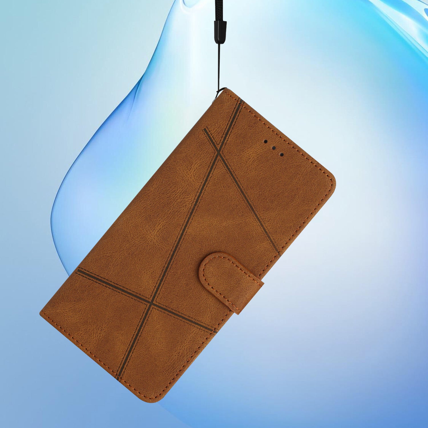 For Samsung Galaxy S23 FE Phone Cover Crazy Horse Texture Imprinted Lines Shell PU Leather Phone Stand Case Wallet