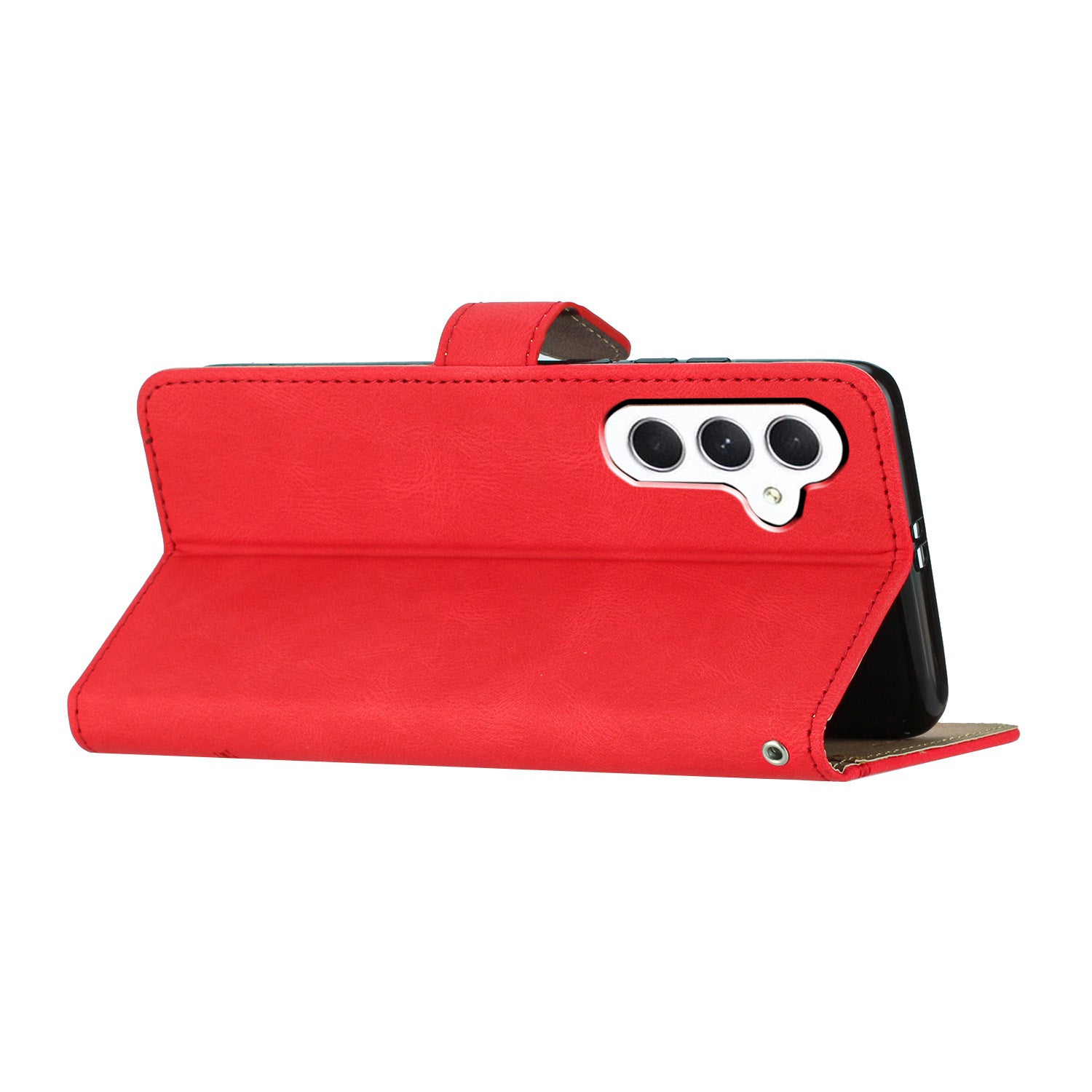 For Samsung Galaxy S23 FE Phone Cover Crazy Horse Texture Imprinted Lines Shell PU Leather Phone Stand Case Wallet