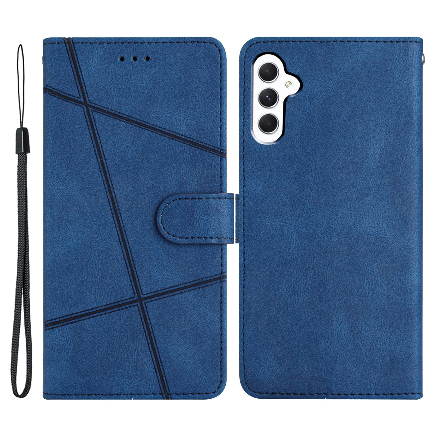 For Samsung Galaxy S23 FE Phone Cover Crazy Horse Texture Imprinted Lines Shell PU Leather Phone Stand Case Wallet