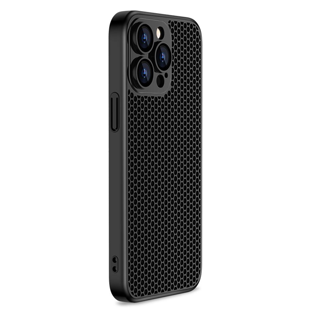 X-LEVEL For iPhone 14 Pro Max Heat Dissipation Phone Case PC Cover with Metal Glass Lens Protector