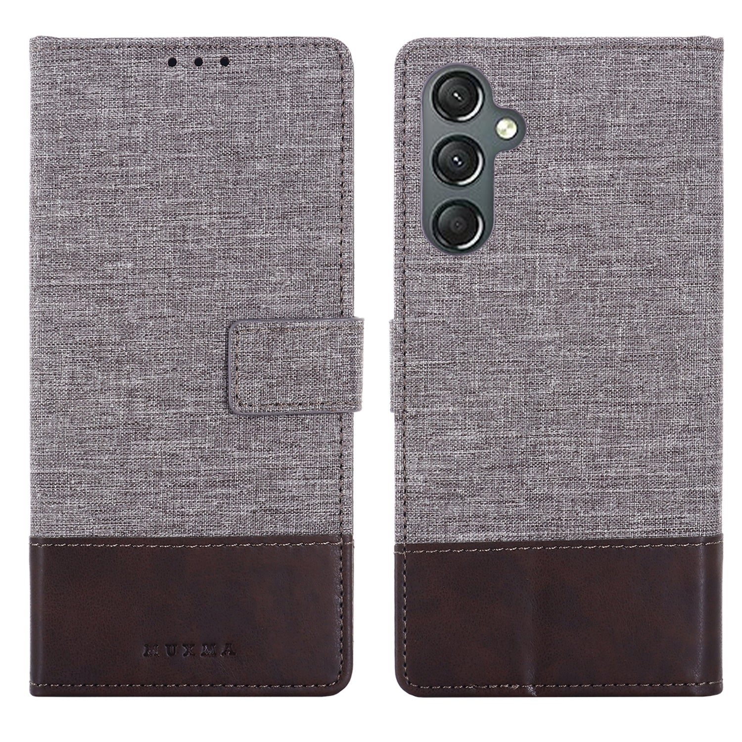 MUXMA MX102 for Samsung Galaxy A24 4G Canvas PU Leather Splicing Case Stand Wallet Protective Phone Cover