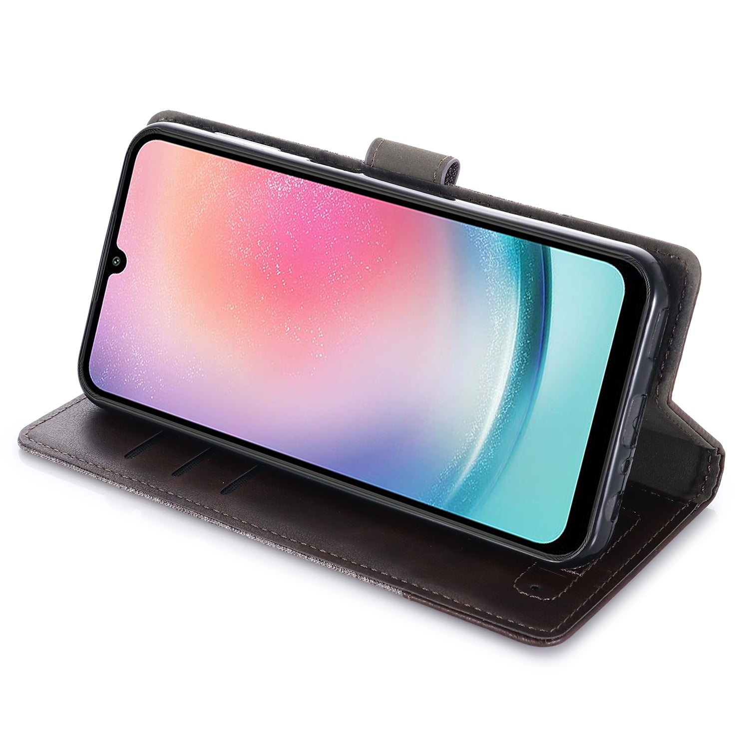 MUXMA MX102 for Samsung Galaxy A24 4G Canvas PU Leather Splicing Case Stand Wallet Protective Phone Cover