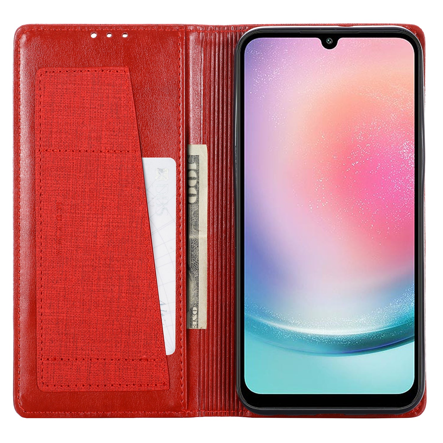 MUXMA MX109 For Samsung Galaxy A24 4G Wallet Phone Case Anti-Scratch RFID Blocking PU Phone Cover