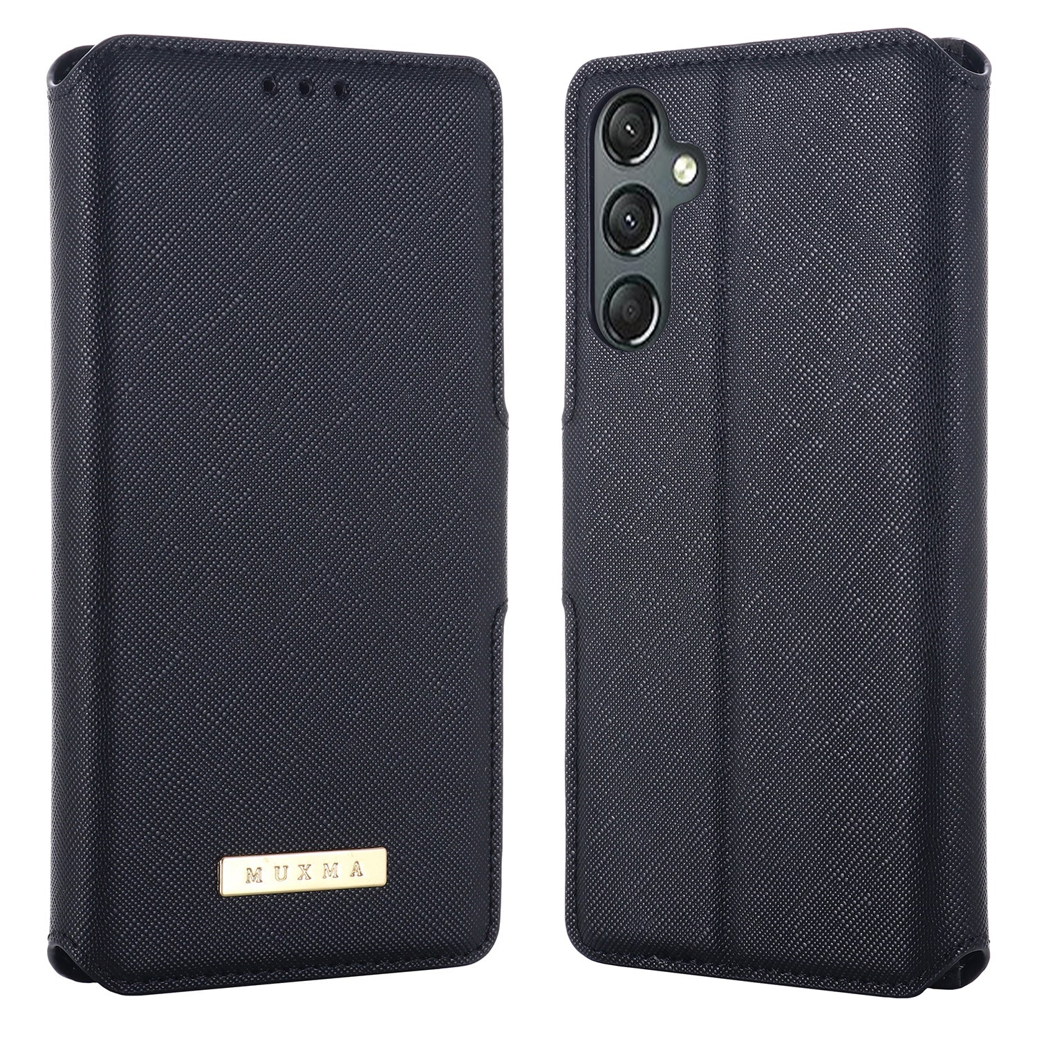 MUXMA MX115 For Samsung Galaxy A24 4G Phone Case Cross Texture PU Leather Stand Wallet Flip Cover