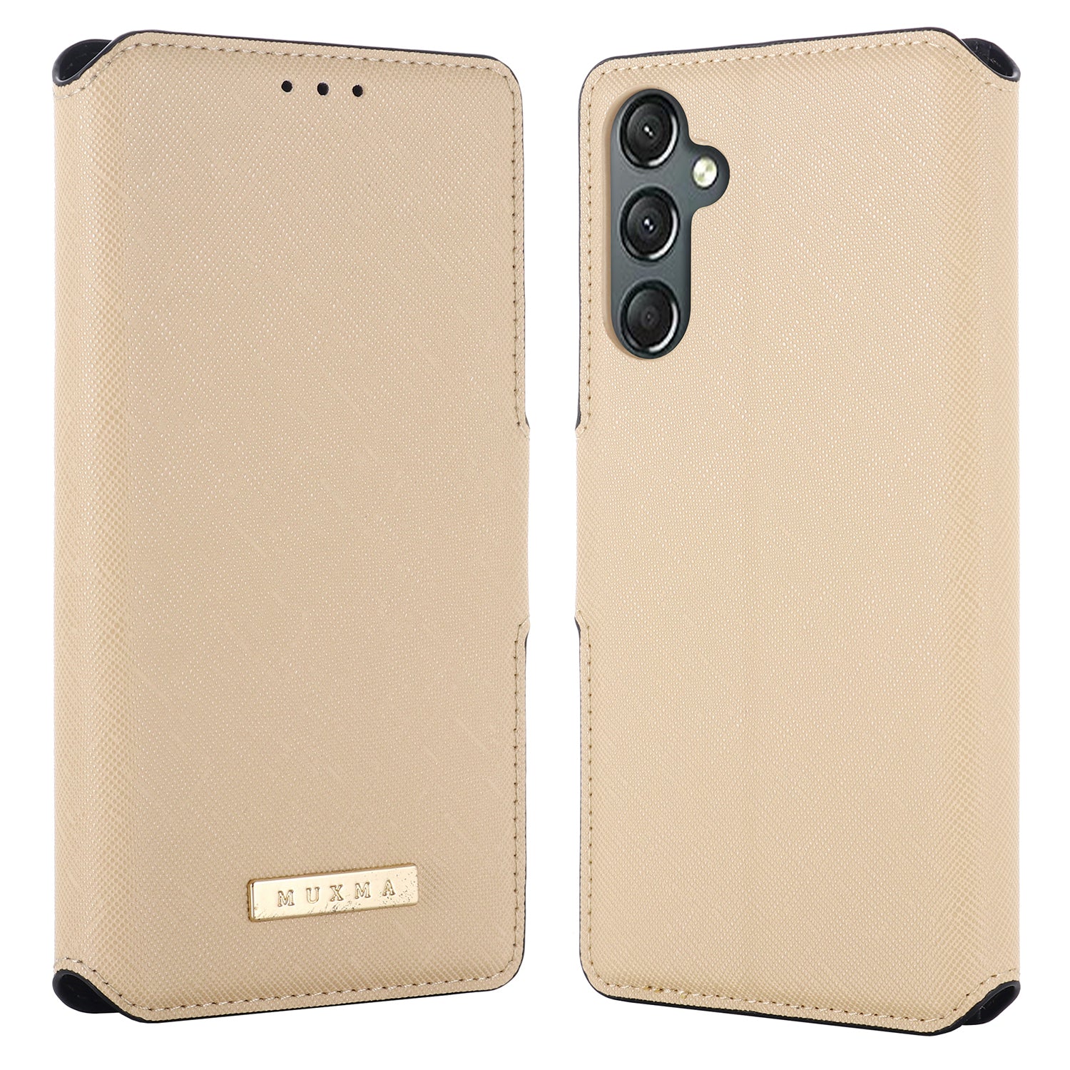 MUXMA MX115 For Samsung Galaxy A24 4G Phone Case Cross Texture PU Leather Stand Wallet Flip Cover