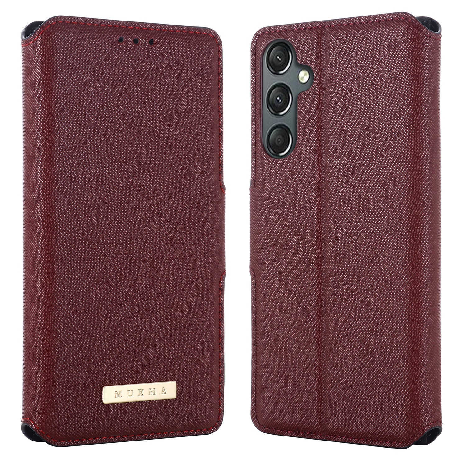 MUXMA MX115 For Samsung Galaxy A24 4G Phone Case Cross Texture PU Leather Stand Wallet Flip Cover