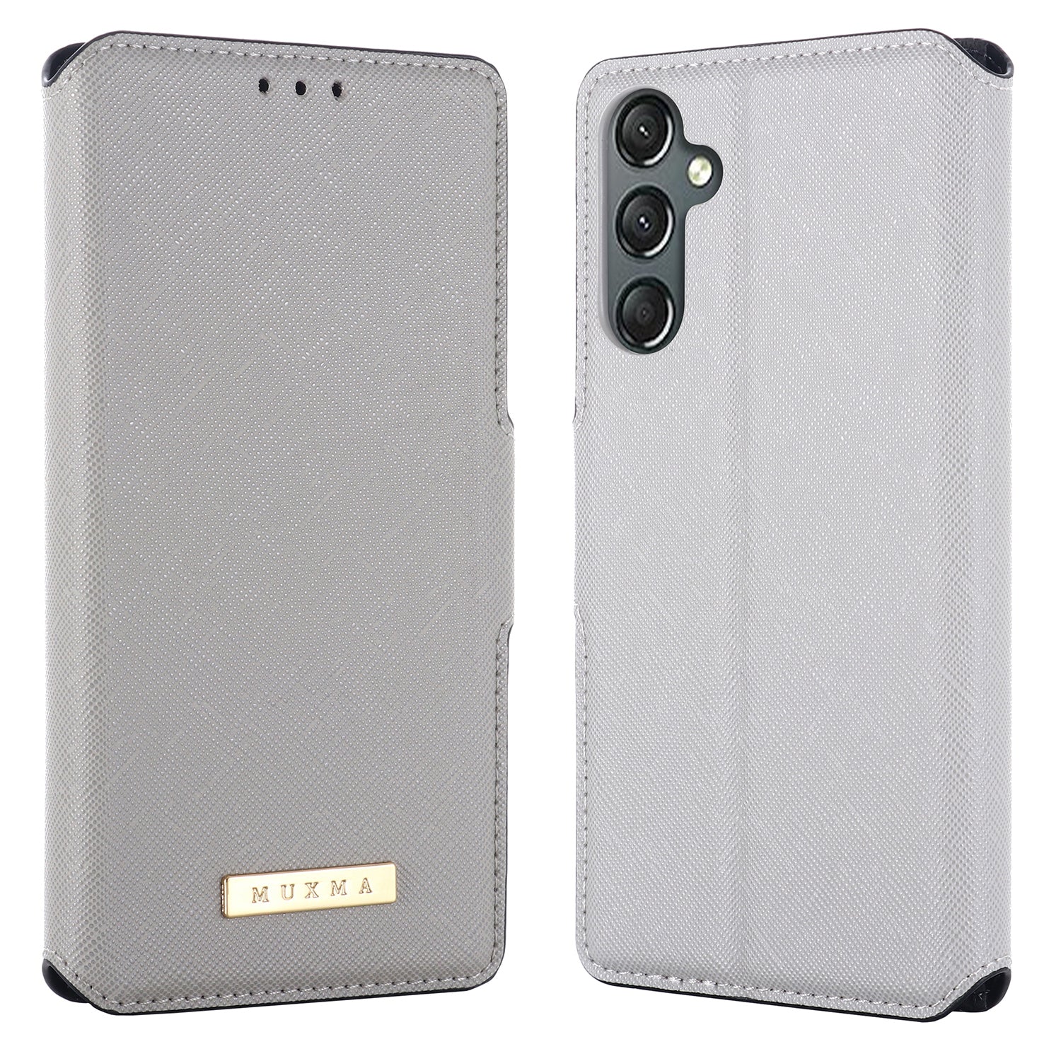 MUXMA MX115 For Samsung Galaxy A24 4G Phone Case Cross Texture PU Leather Stand Wallet Flip Cover