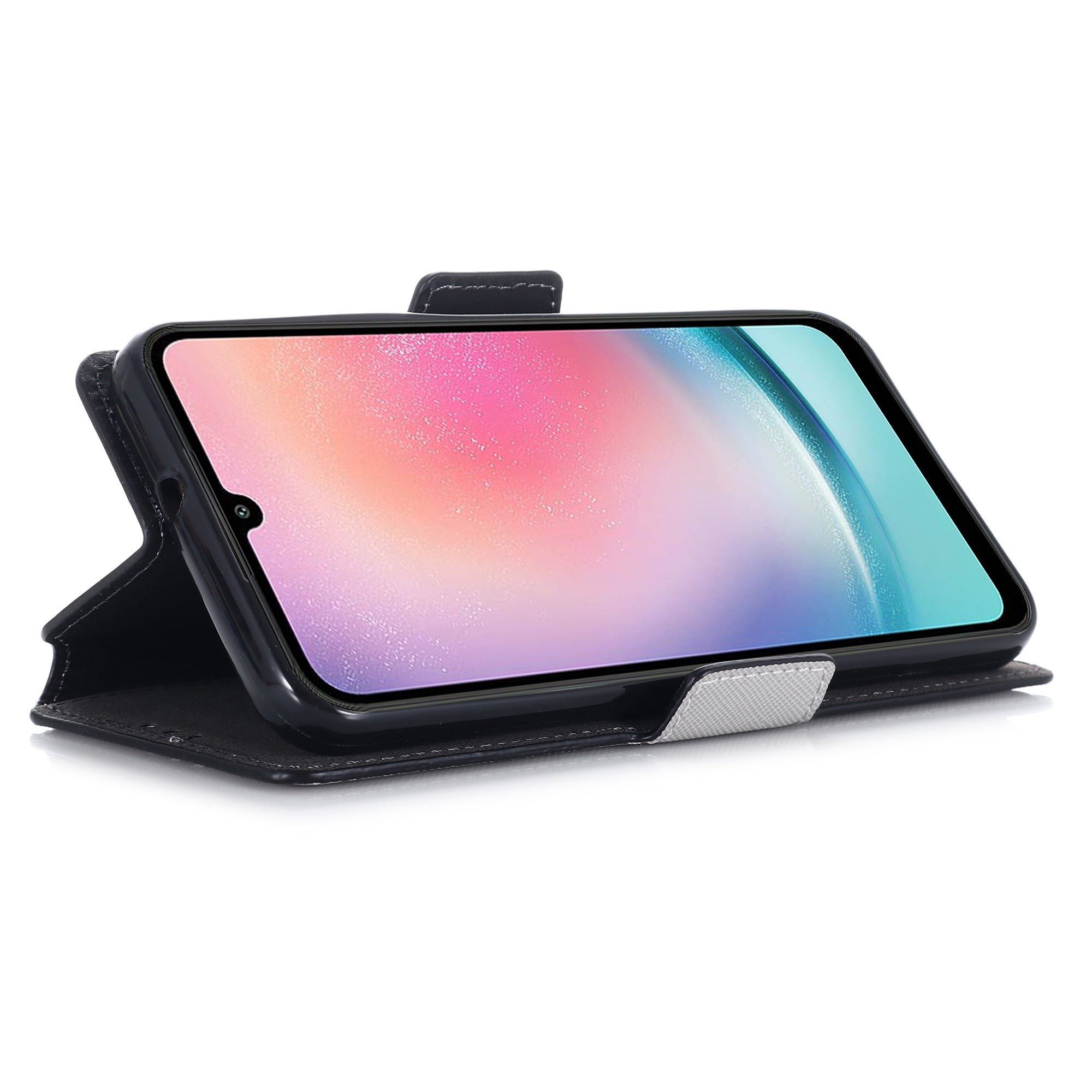 MUXMA MX115 For Samsung Galaxy A24 4G Phone Case Cross Texture PU Leather Stand Wallet Flip Cover