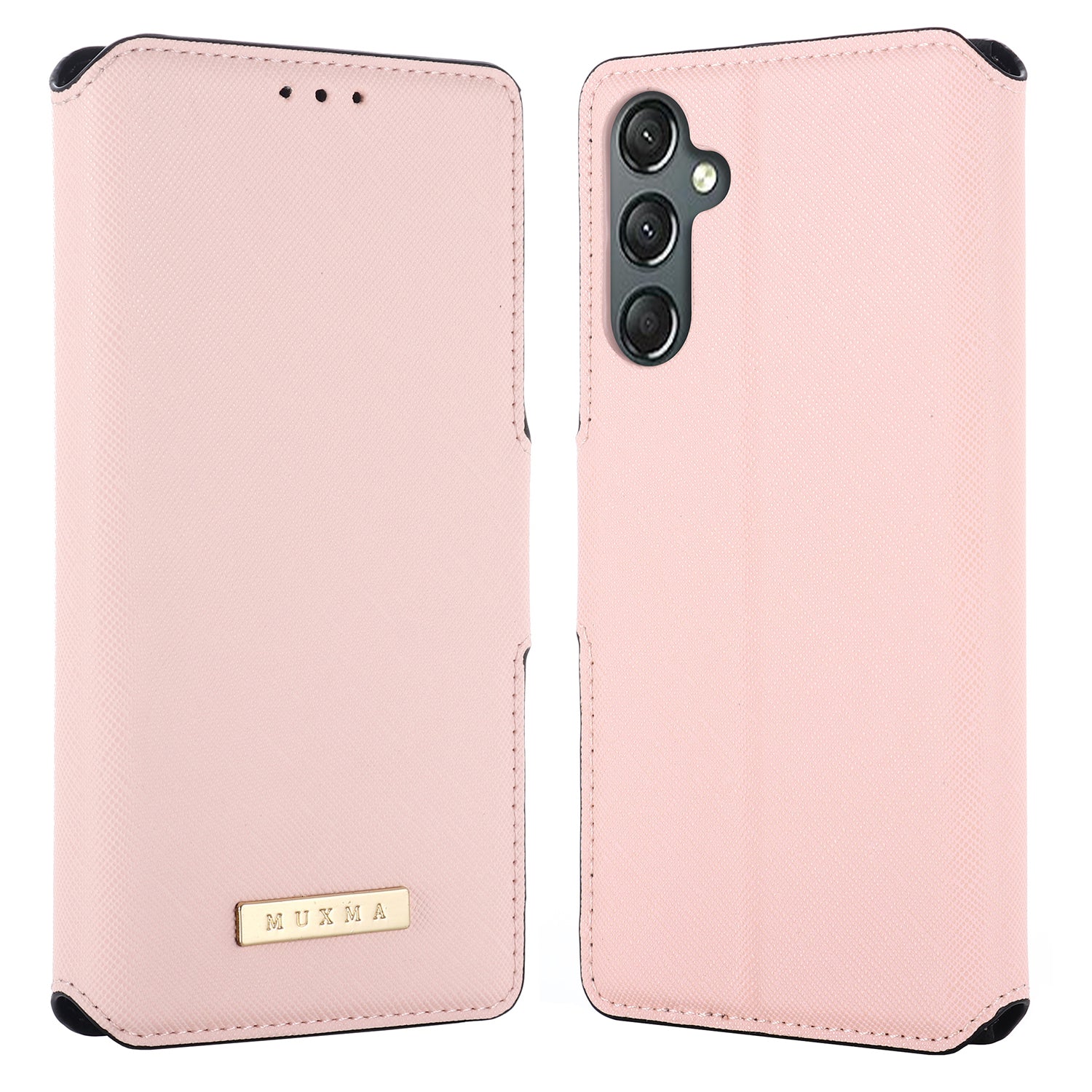 MUXMA MX115 For Samsung Galaxy A24 4G Phone Case Cross Texture PU Leather Stand Wallet Flip Cover