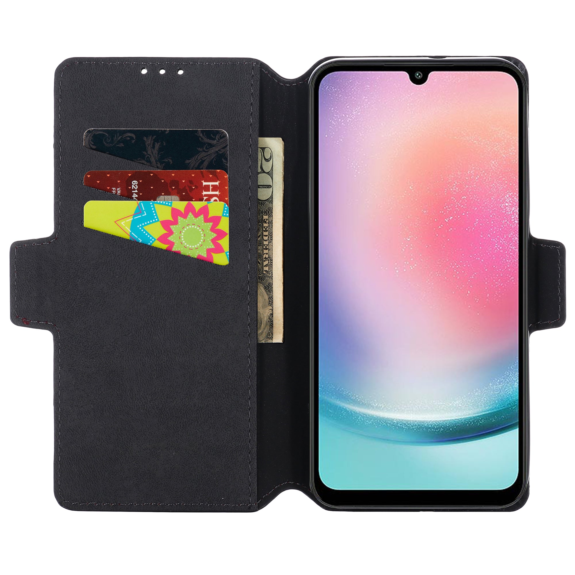 MUXMA MX115 For Samsung Galaxy A24 4G Phone Case Cross Texture PU Leather Stand Wallet Flip Cover