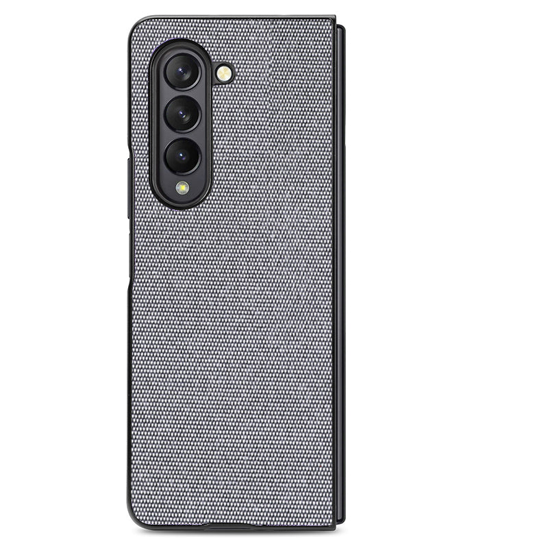 Sea Sand Textured Phone Case for Samsung Galaxy Z Fold5 5G PU Leather Coated PC Shock Absorb Cover