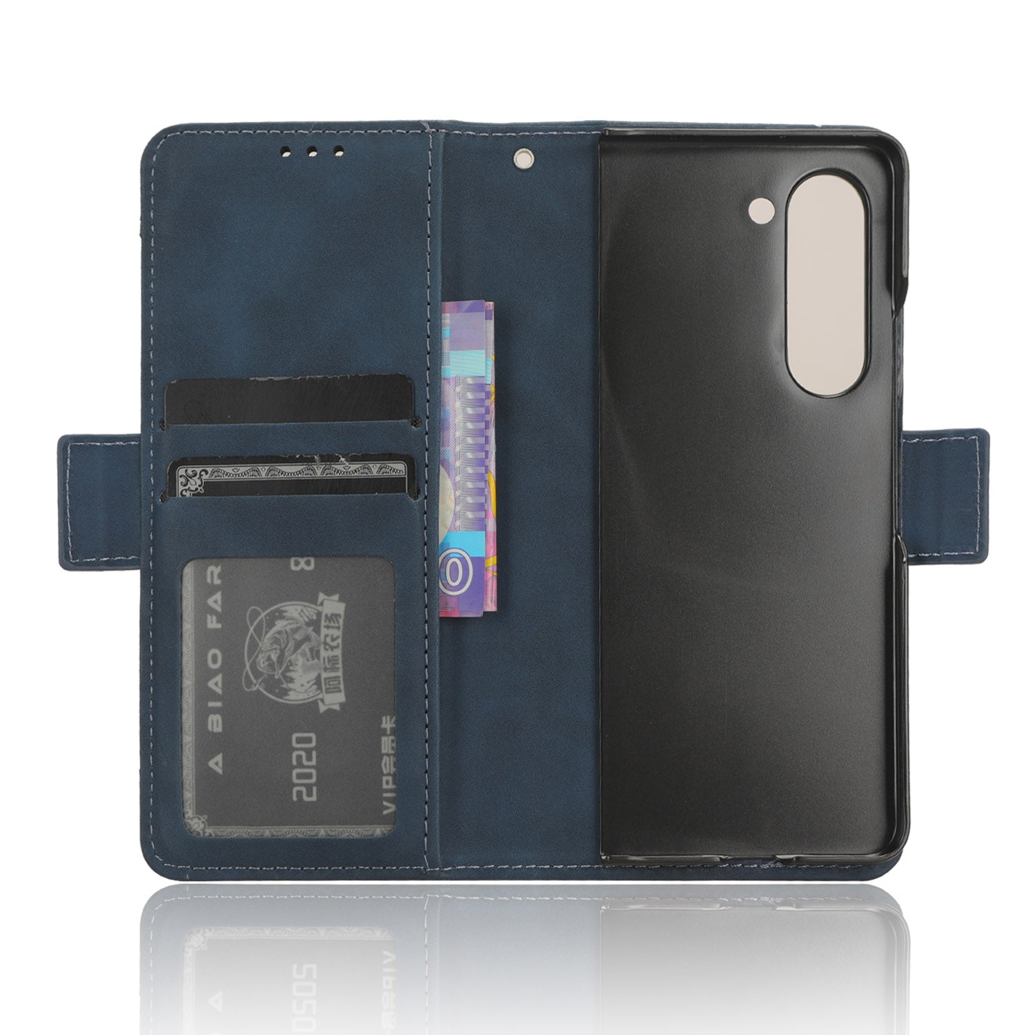 For Samsung Galaxy Z Fold5 5G Multiple Card Slot Phone Case PU Leather PC Wallet Stand Cover with Pen Holder