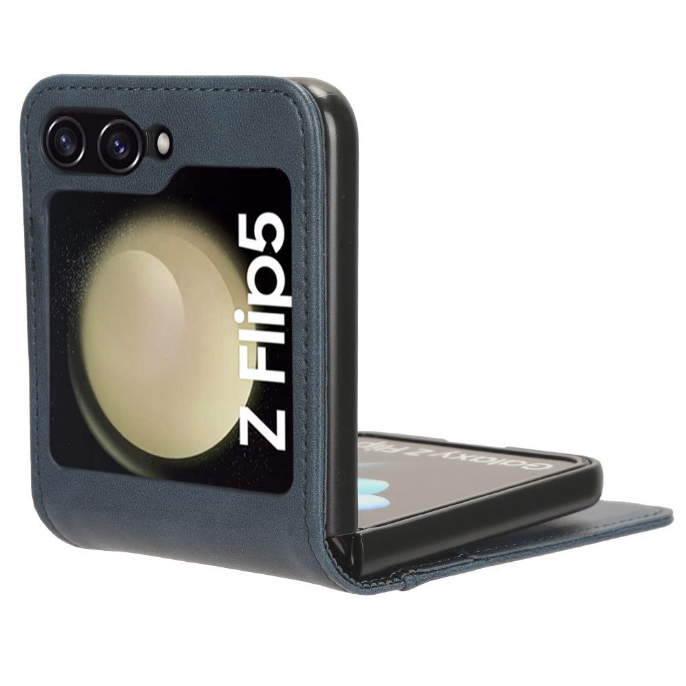 For Samsung Galaxy Z Flip5 5G Card Holder Phone Case PU Leather PC Shockproof Phone Protector Cover