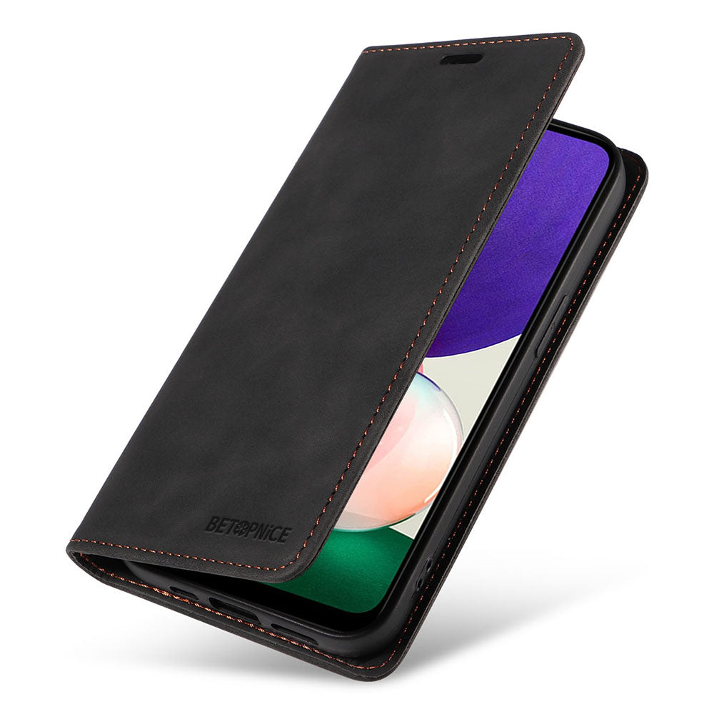 BETOPNICE 003 For Samsung Galaxy A22 5G (EU Version) Wallet PU Leather Shell RFID Blocking Flip Cover Stand Phone Case
