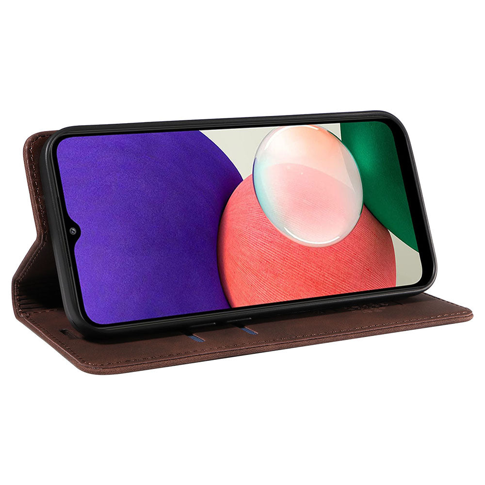 BETOPNICE 003 For Samsung Galaxy A22 5G (EU Version) Wallet PU Leather Shell RFID Blocking Flip Cover Stand Phone Case