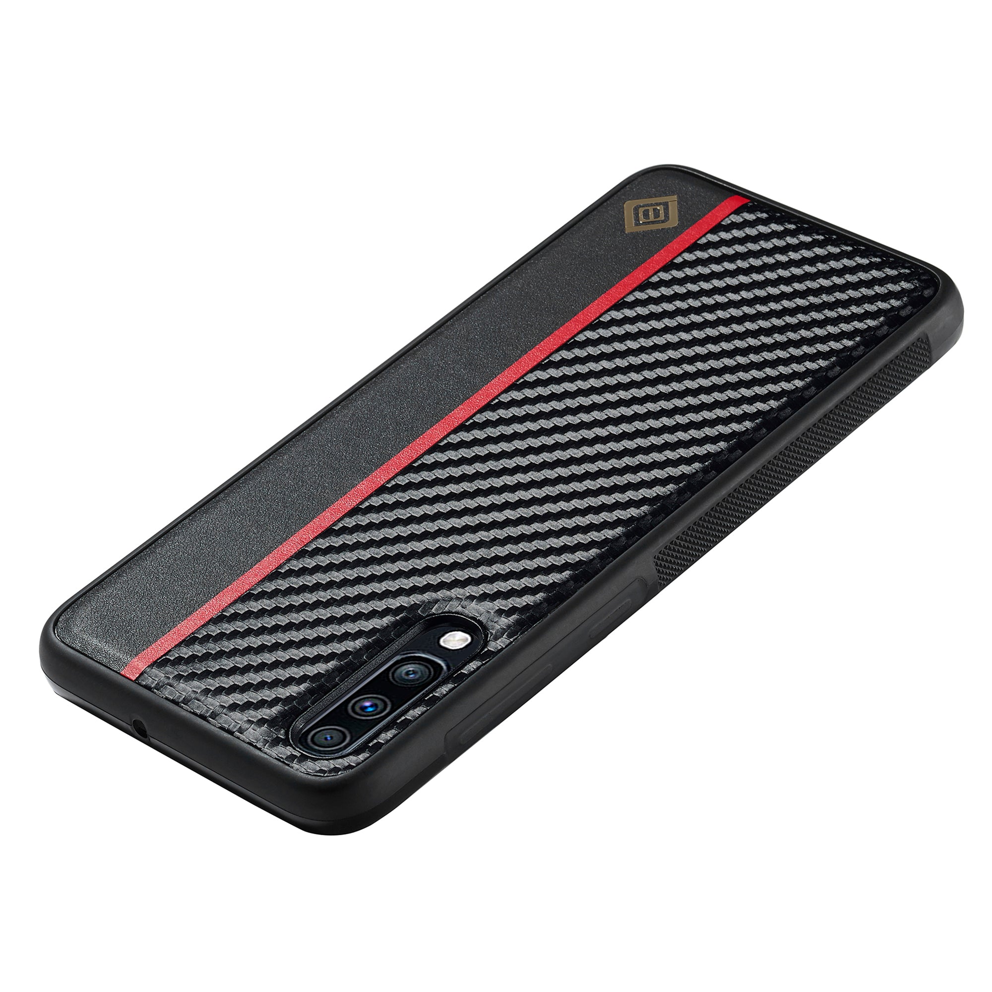 LC.IMEEKE For Samsung Galaxy A50 / A50s / A30s Phone Case Carbon Fiber Splicing Leather + TPU + EVA Cover