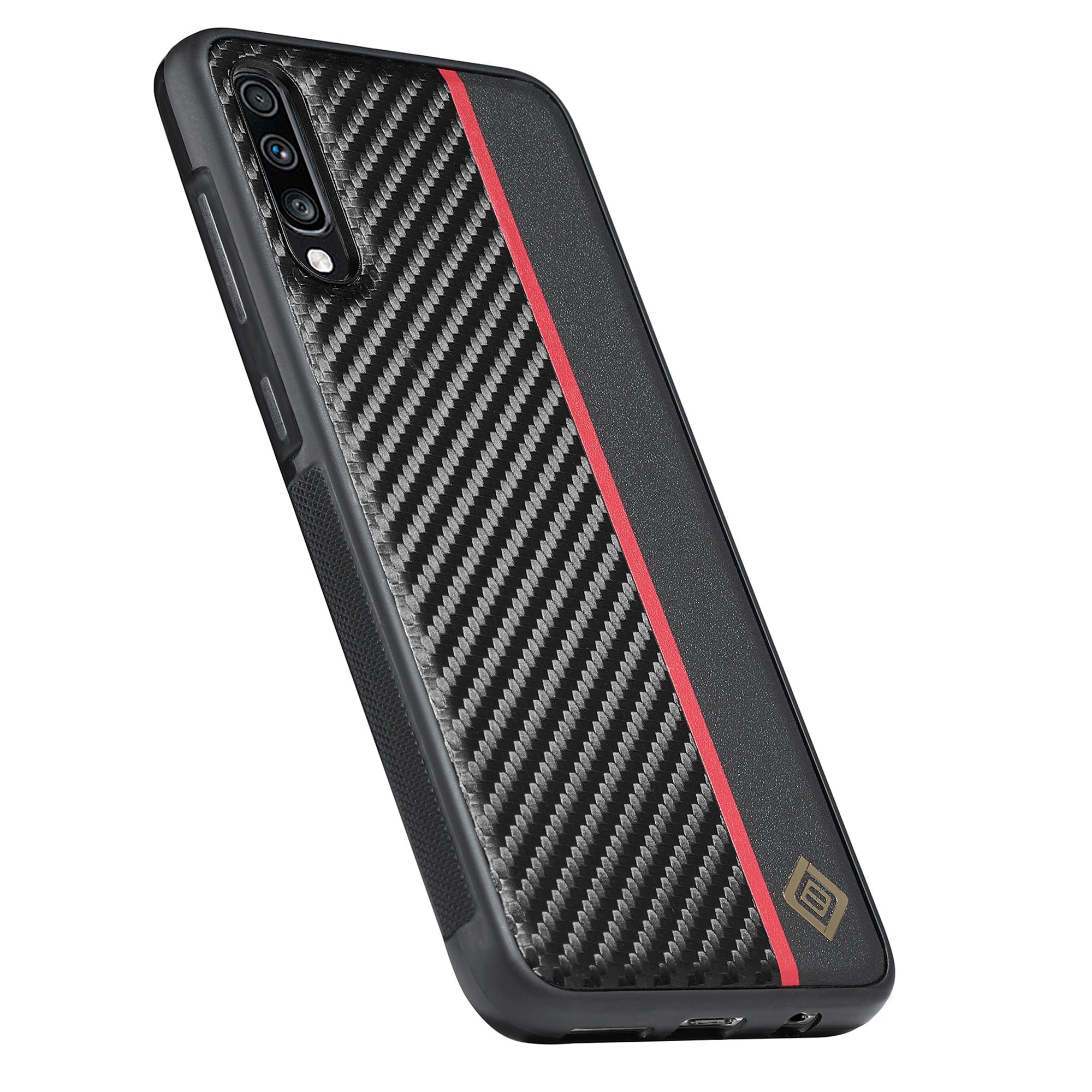 LC.IMEEKE For Samsung Galaxy A50 / A50s / A30s Phone Case Carbon Fiber Splicing Leather + TPU + EVA Cover