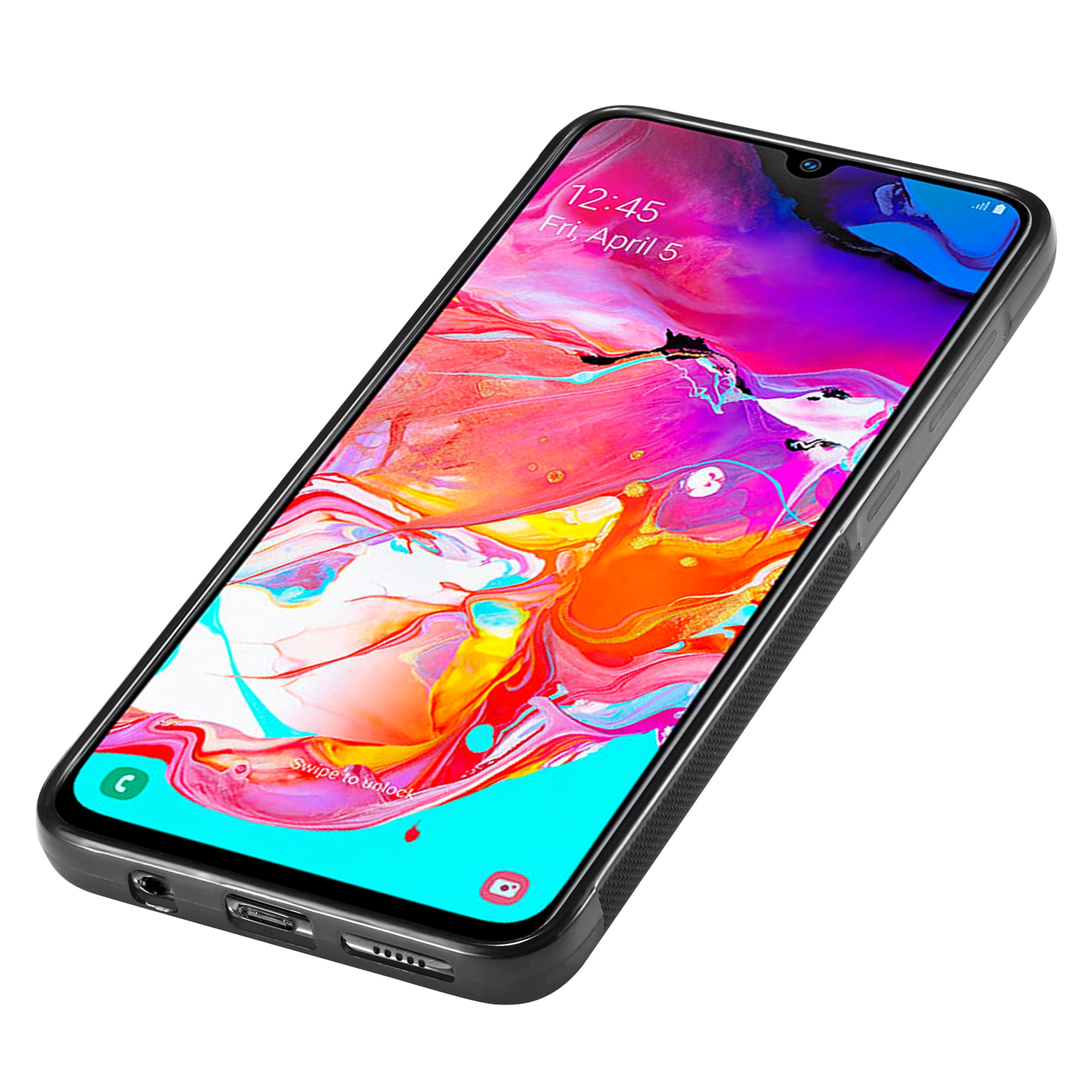 Kožené pouzdro LC.IMEEKE potažené TPU + EVA pro Samsung Galaxy A70 , kryt na telefon z uhlíkových vláken