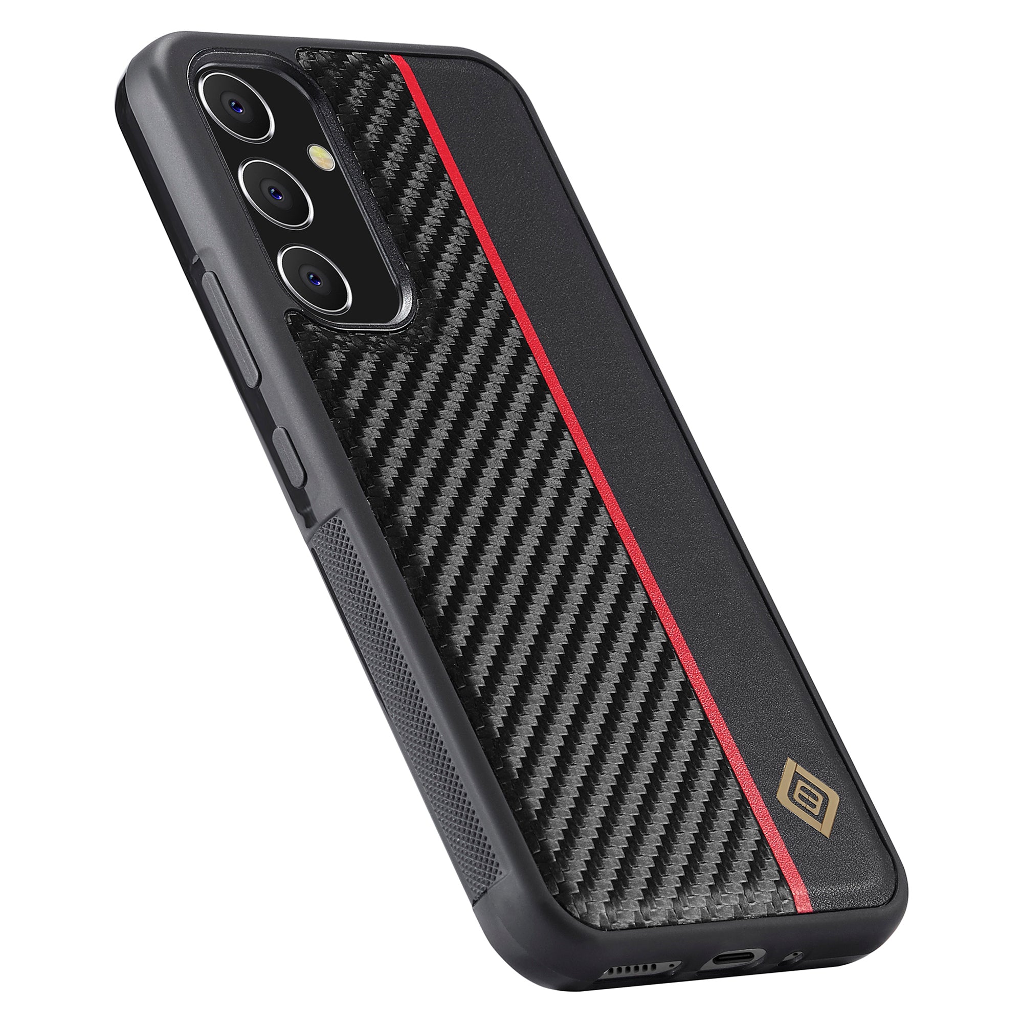 LC.IMEEKE Til Samsung Galaxy A34 5G telefontaske Carbon Fiber Splejsning Lædercoated TPU + EVA Cover