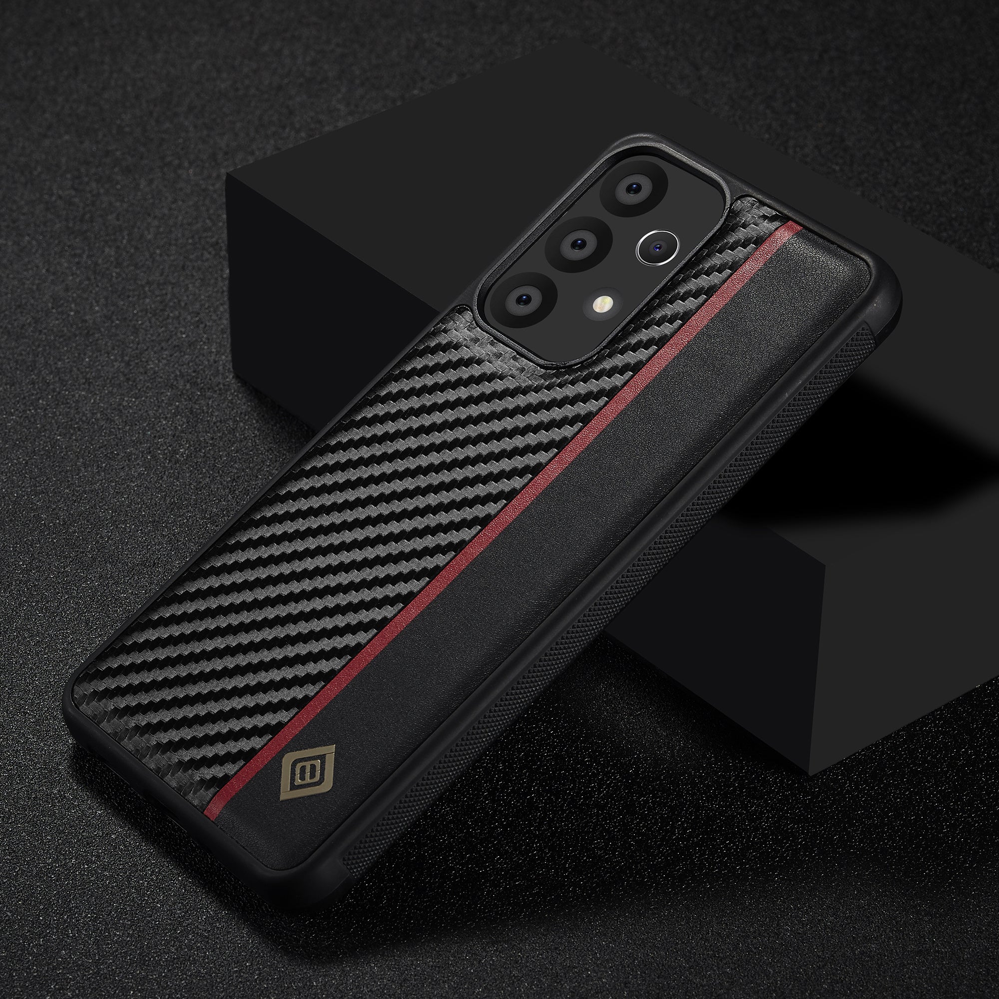 LC.IMEEKE Pro Samsung Galaxy A73 5G Ochranné pouzdro na telefon z uhlíkových vláken + TPU + EVA kryt
