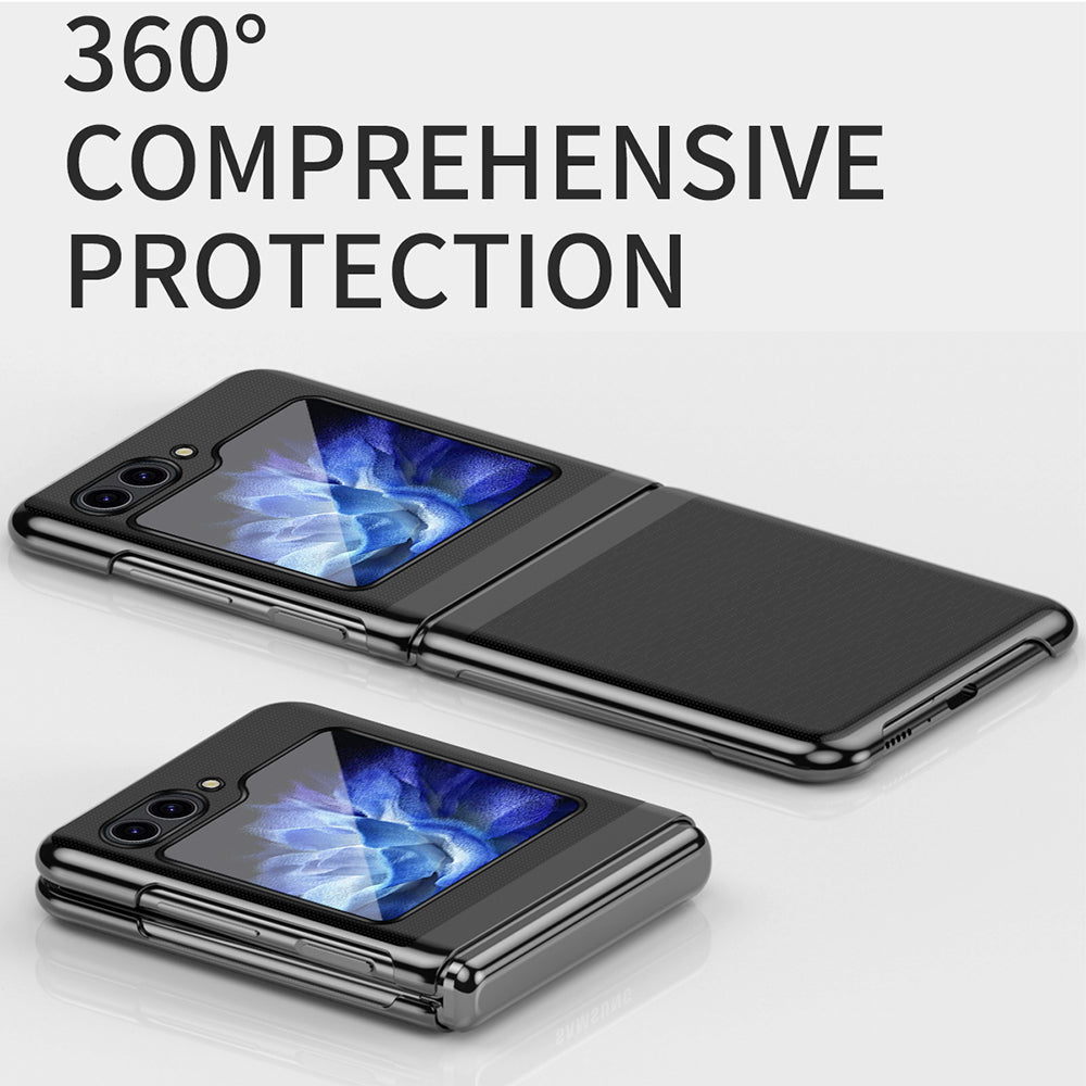 Clear Back Cover for Samsung Galaxy Z Flip5 5G Hard PC Electroplating Frame Phone Case