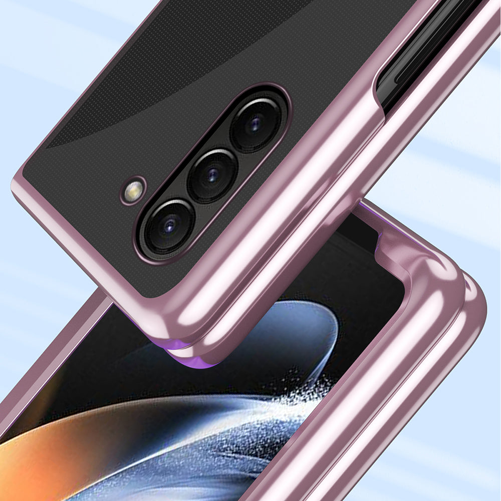 For Samsung Galaxy Z Fold5 5G Hard PC Phone Case Electroplating Transparent Clear Cover