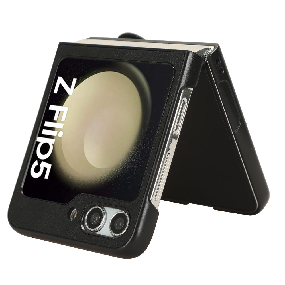 For Samsung Galaxy Z Flip5 5G Wristband Kickstand Phone Case PU Leather Coated PC TPU Cover with Bottle Opener