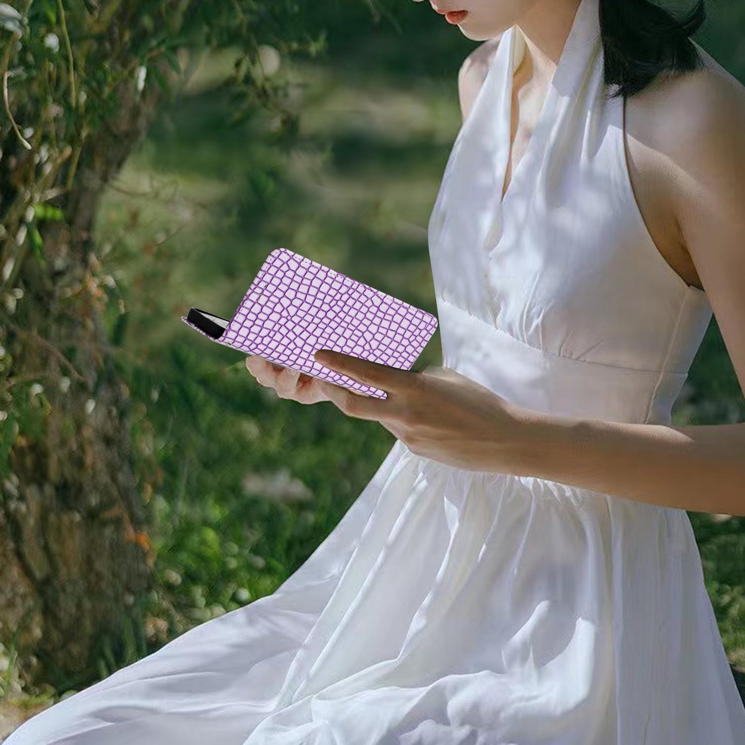 For Samsung Galaxy A02s (164.2x75.9x9.1mm) F02s Leather Wallet Stand Cover Crocodile Texture Phone Case