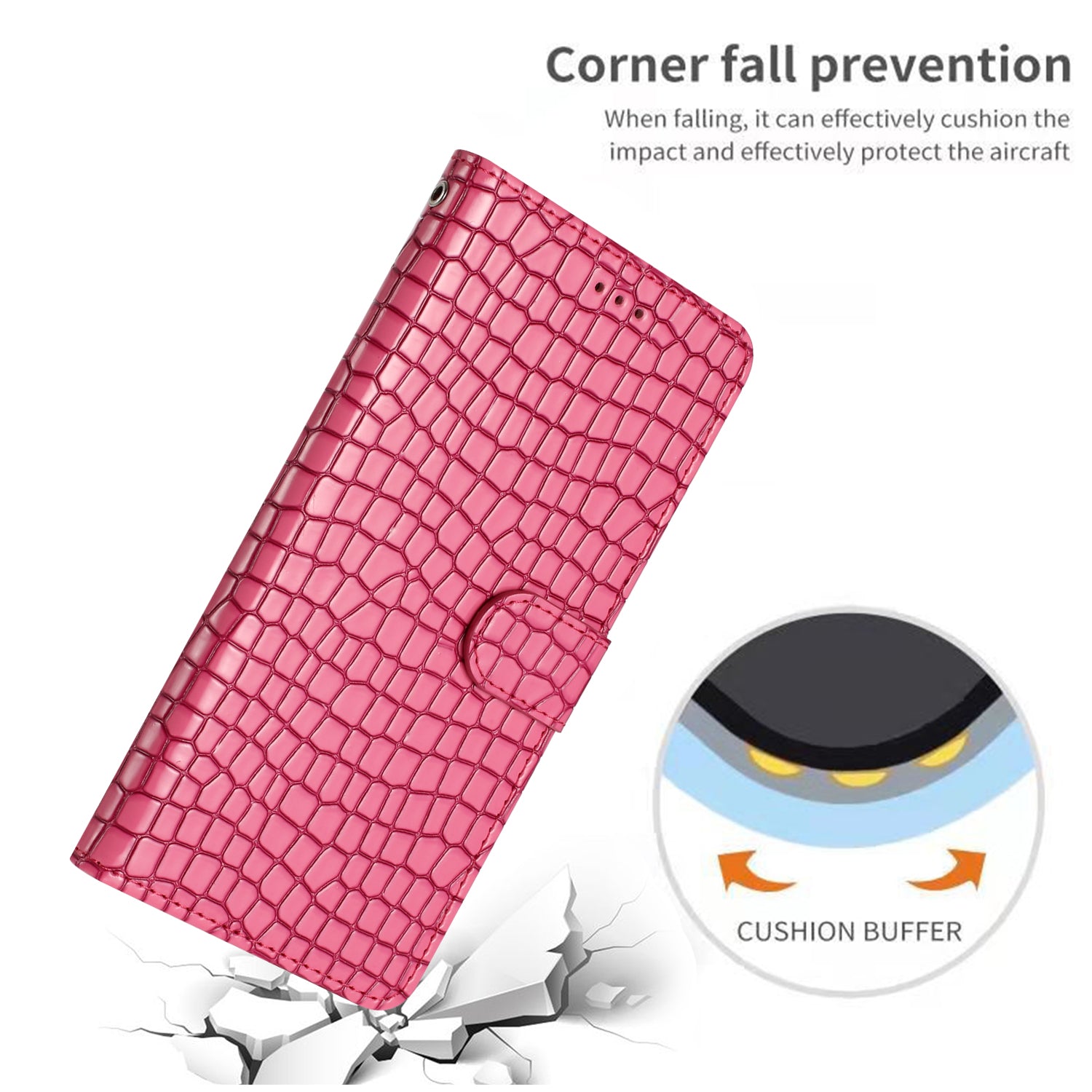 Til Samsung Galaxy A40 Fuld beskyttelse Stand Cover Crocodile Texture Læder pung telefonetui med rem