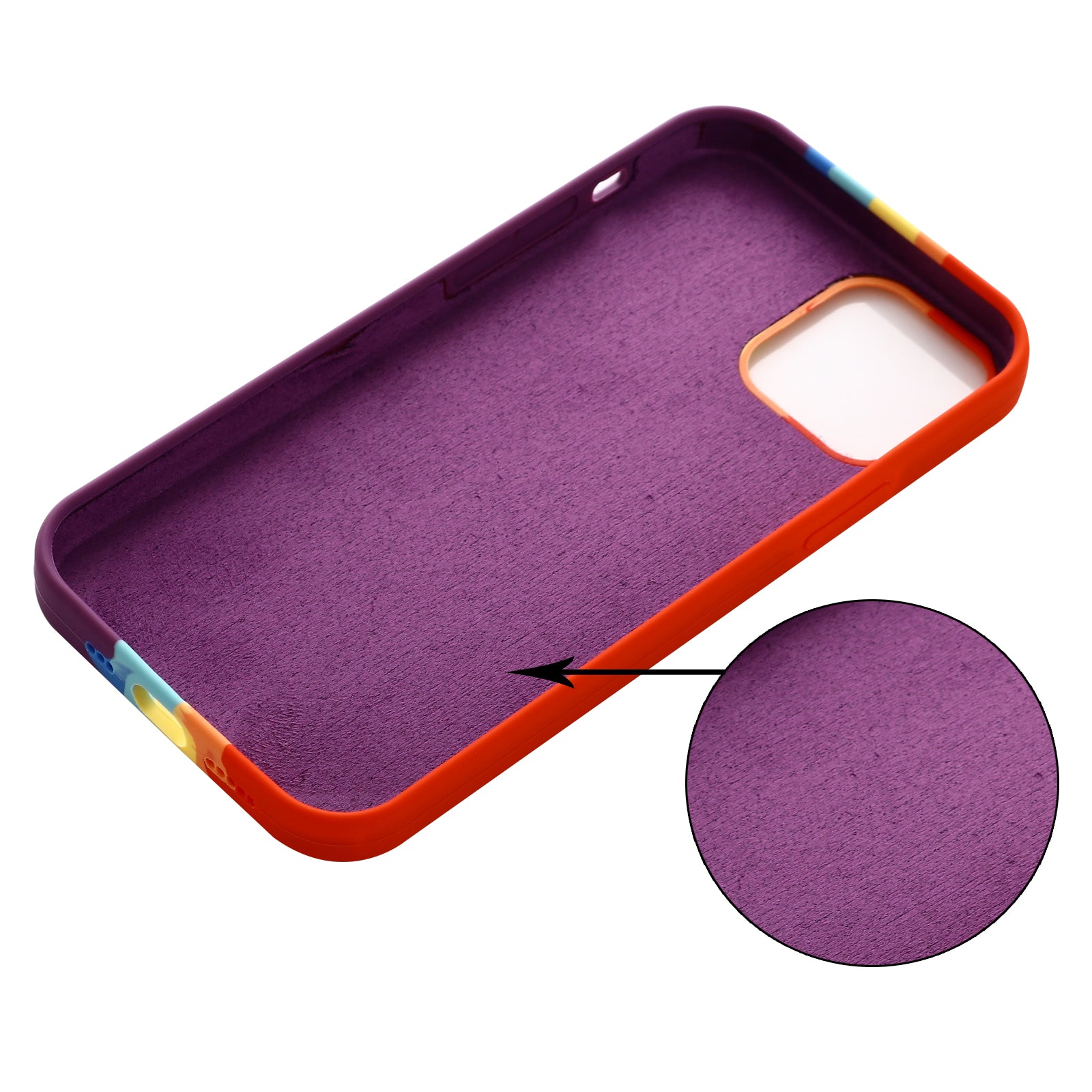 Phone Cover for iPhone 12 mini 5.4 inch Rainbow Design Liquid Silicone Protective Back Case