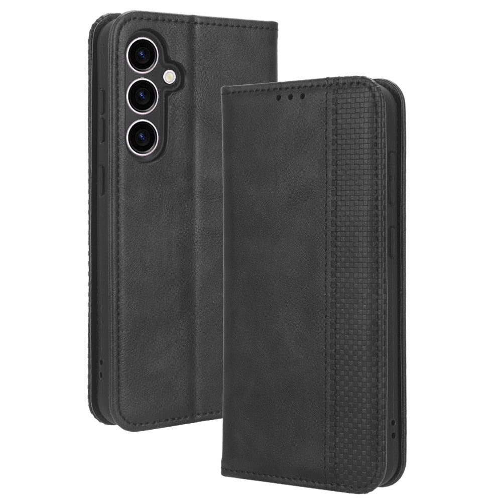 Stand Wallet Phone Case for Samsung Galaxy S23 FE Retro PU Leather Protective Phone Cover