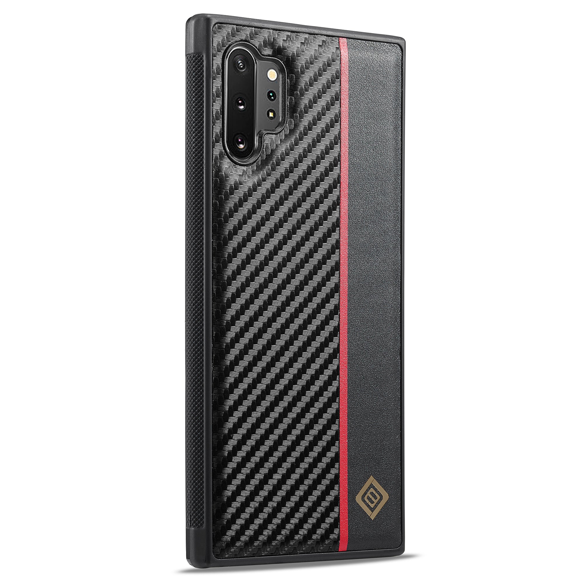 LC.IMEEKE Carbon Fiber Texture Case for Samsung Galaxy Note 10 Plus 4G , PU Leather+TPU+EVA Phone Cover