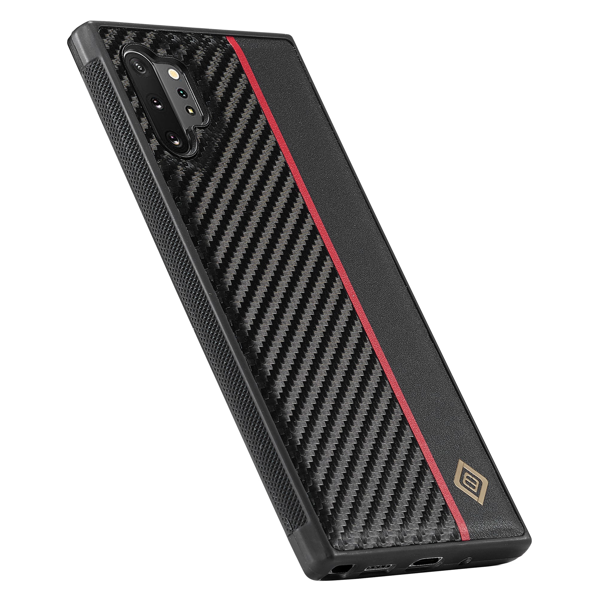 LC.IMEEKE Carbon Fiber Texture Case for Samsung Galaxy Note 10 Plus 4G , PU Leather+TPU+EVA Phone Cover