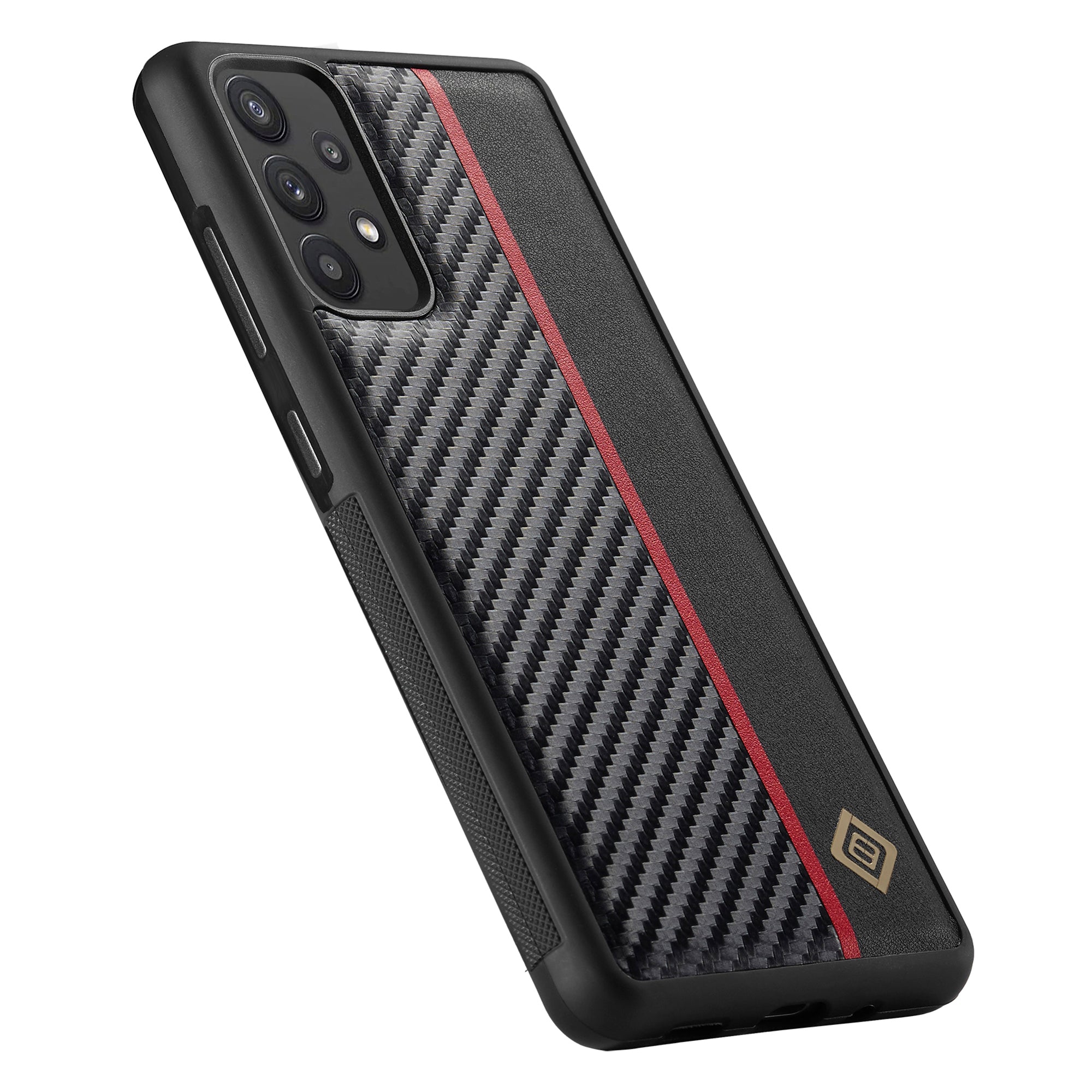 LC.IMEEKE Phone Case for Samsung Galaxy A32 4G (EU Version) Anti-drop Carbon Fiber Texture PU Leather Coated TPU+EVA Cover