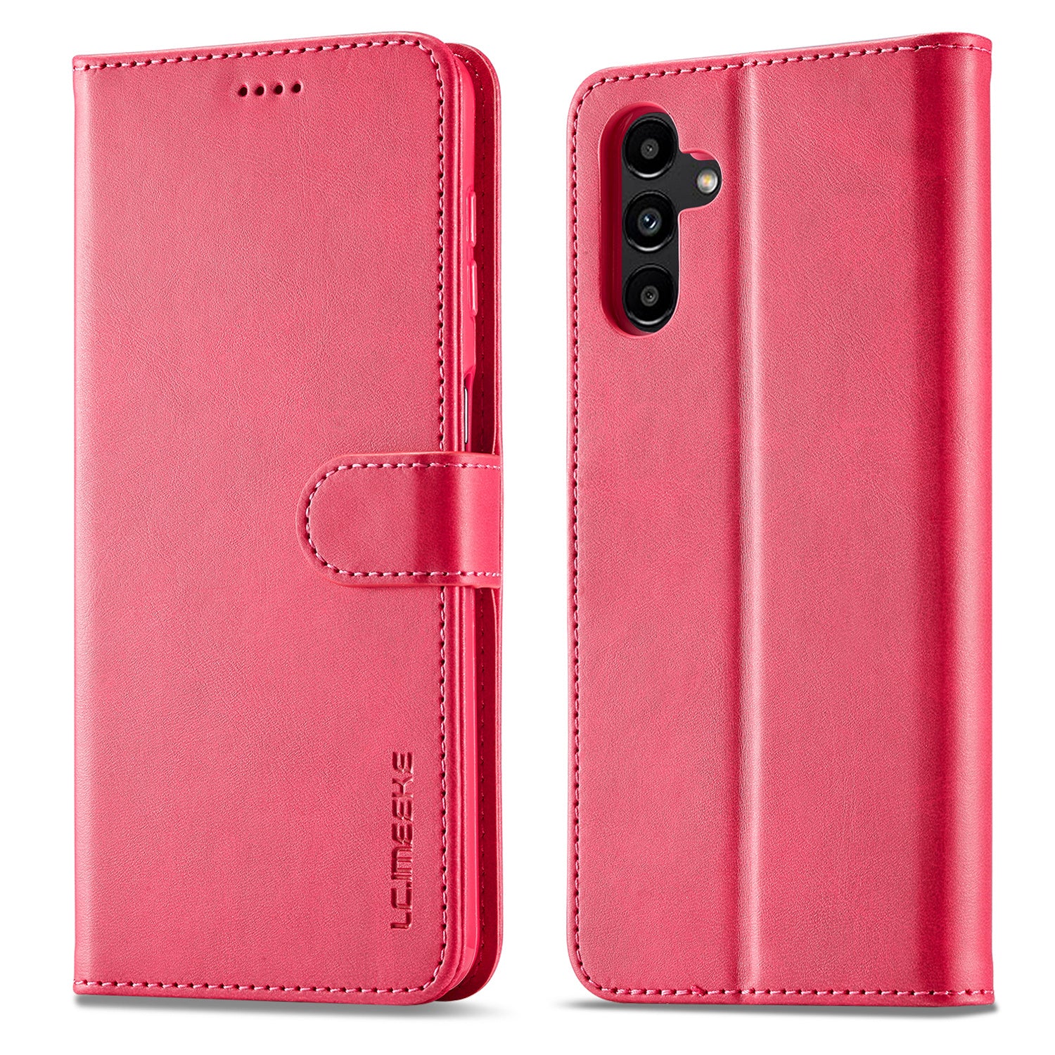 LC.IMEEKE For Samsung Galaxy S23 FE Wallet Case PU Leather Calf Texture Stand Flip Cover