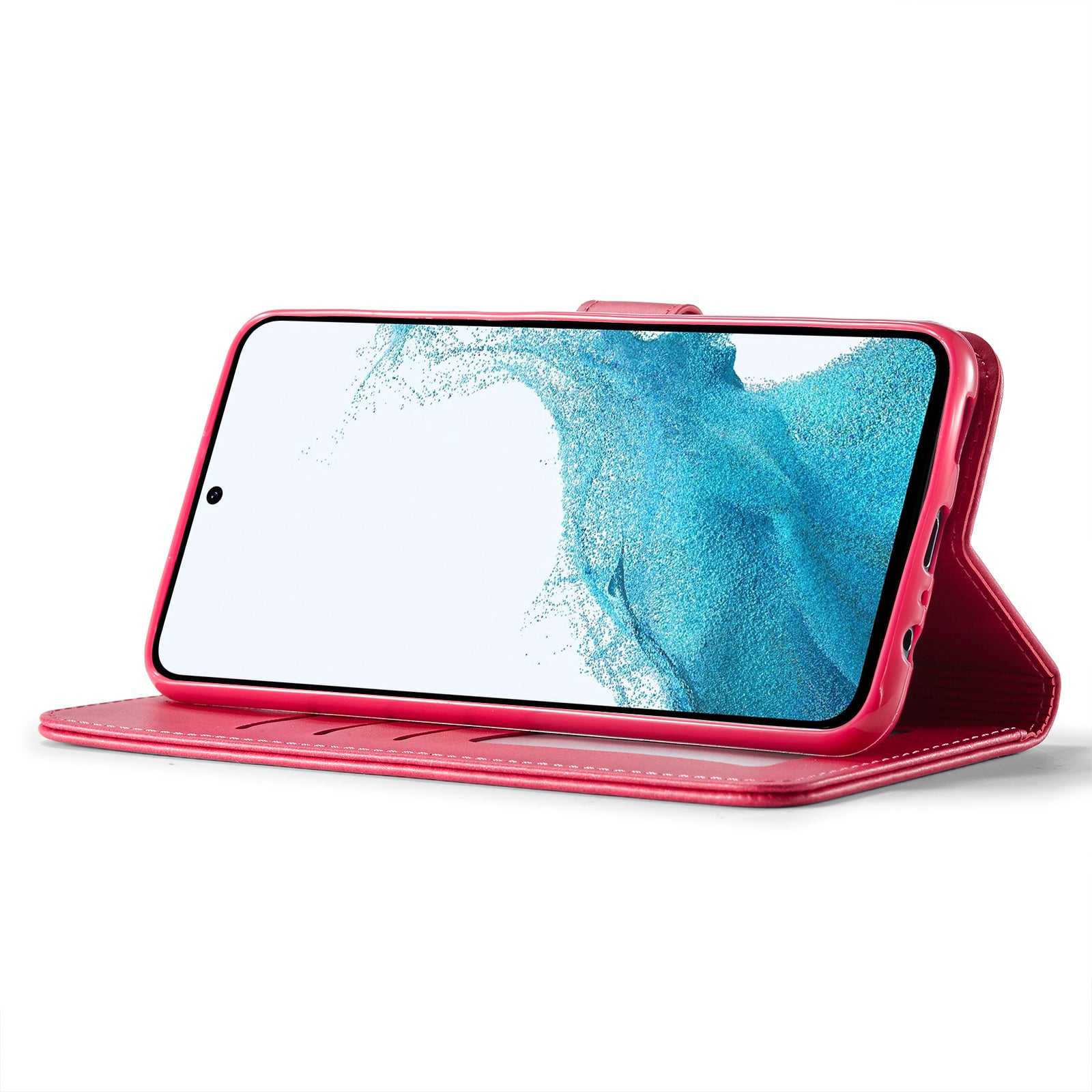 LC.IMEEKE For Samsung Galaxy S23 FE Wallet Case PU Leather Calf Texture Stand Flip Cover