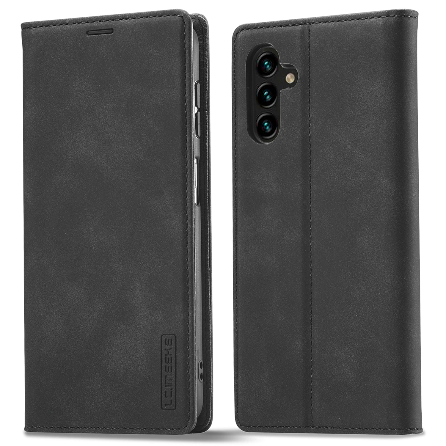 LC.IMEEKE Phone Case for Samsung Galaxy S23 FE Microfiber Leather Stand Wallet Cover