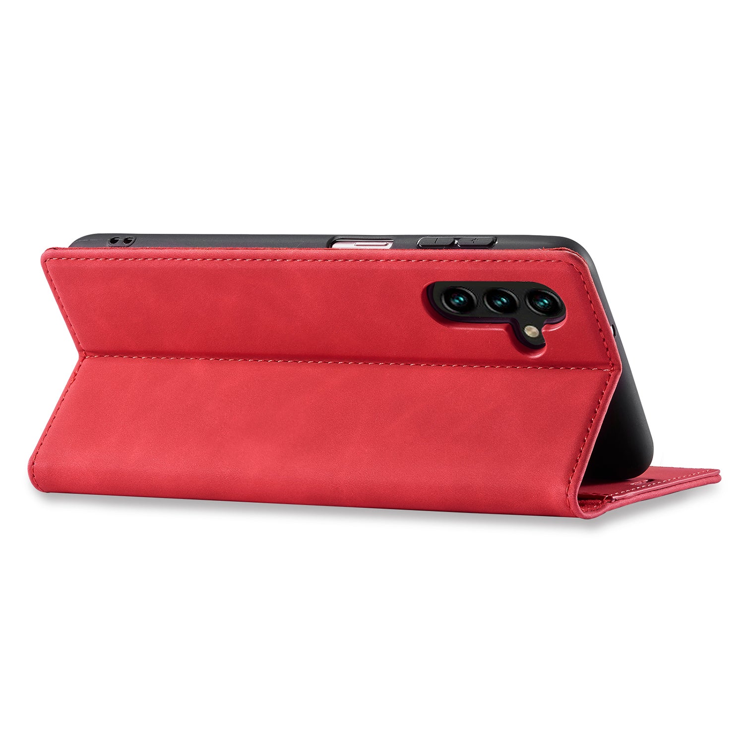 LC.IMEEKE Phone Case for Samsung Galaxy S23 FE Microfiber Leather Stand Wallet Cover