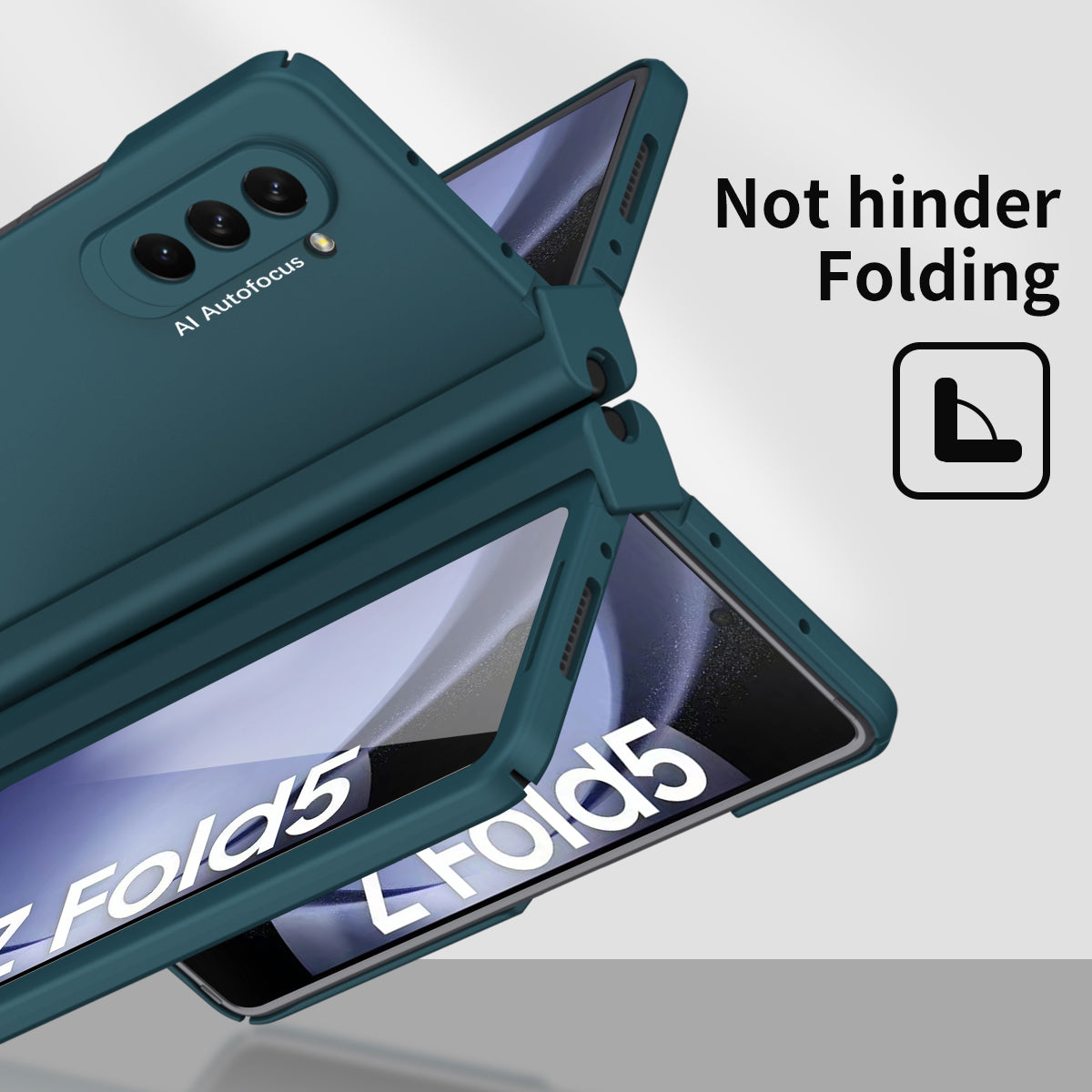 For Samsung Galaxy Z Fold5 5G Precise Cutout Hard PC Phone Case Hinge Protection Cover with Stylus Pen Tempered Glass Film