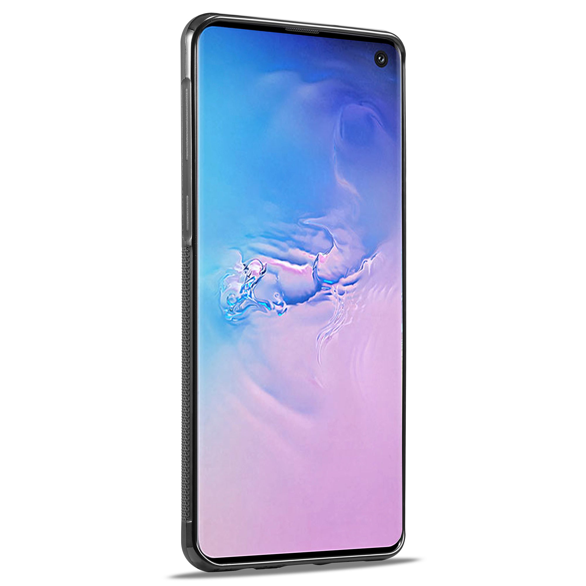 LC.IMEEKE Pro Samsung Galaxy S10 Pouzdro s texturou uhlíkových vláken odolných proti poškrábání PU kůže+TPU+EVA kryt telefonu