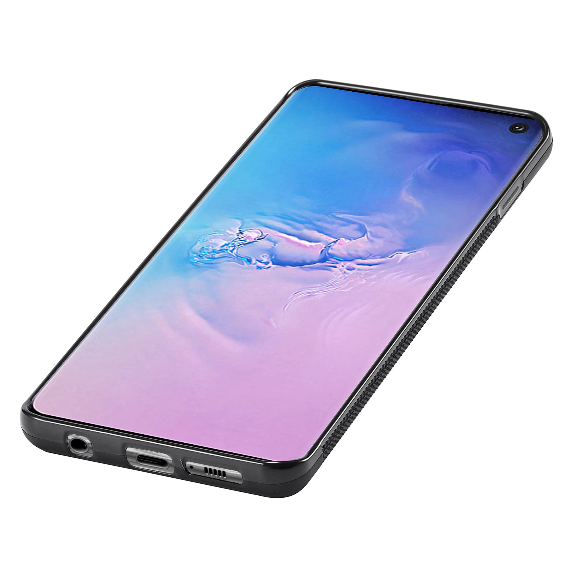 LC.IMEEKE Pro Samsung Galaxy S10 Pouzdro s texturou uhlíkových vláken odolných proti poškrábání PU kůže+TPU+EVA kryt telefonu