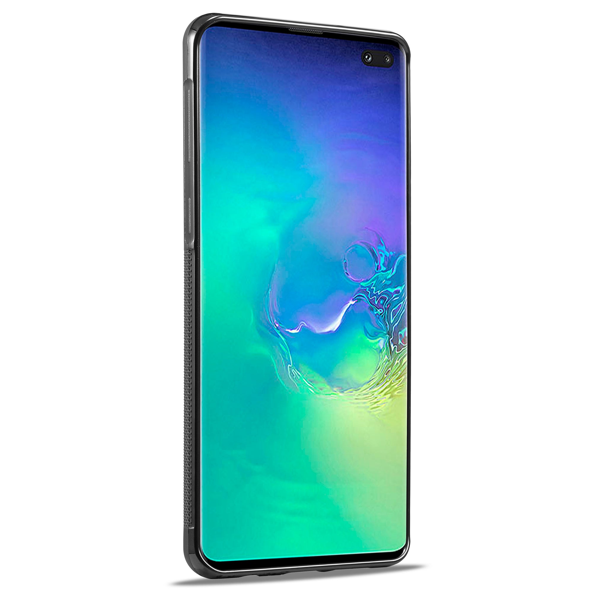 LC.IMEEKE For Samsung Galaxy S10 Plus PU Leather+TPU+EVA Case Carbon Fiber Texture Protective Phone Cover