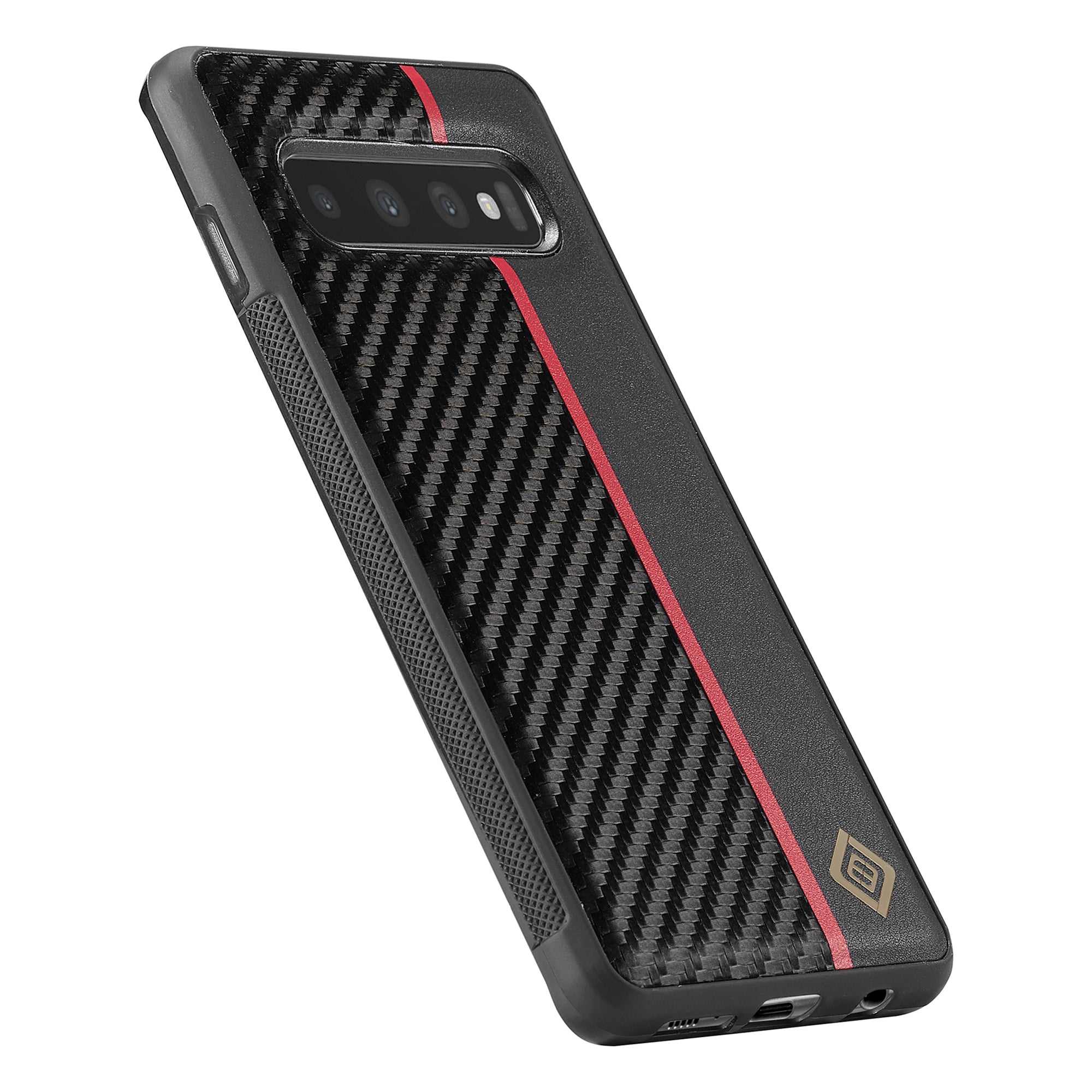 LC.IMEEKE For Samsung Galaxy S10 Plus PU Leather+TPU+EVA Case Carbon Fiber Texture Protective Phone Cover