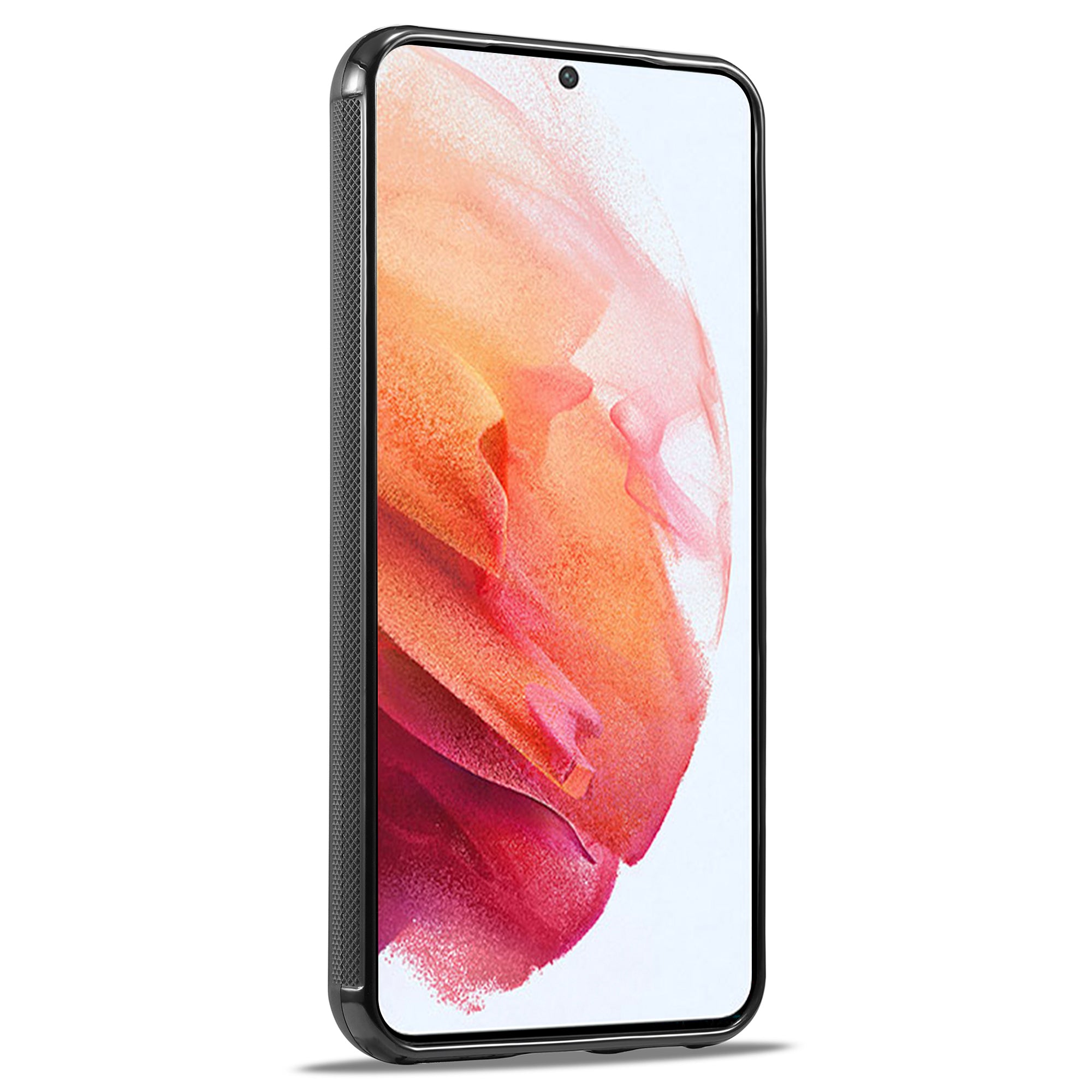 LC.IMEEKE Pro Samsung Galaxy S21 4G / 5G pouzdro s texturou z uhlíkových vláken PU kůže potažená TPU+EVA odolný kryt telefonu proti pádu