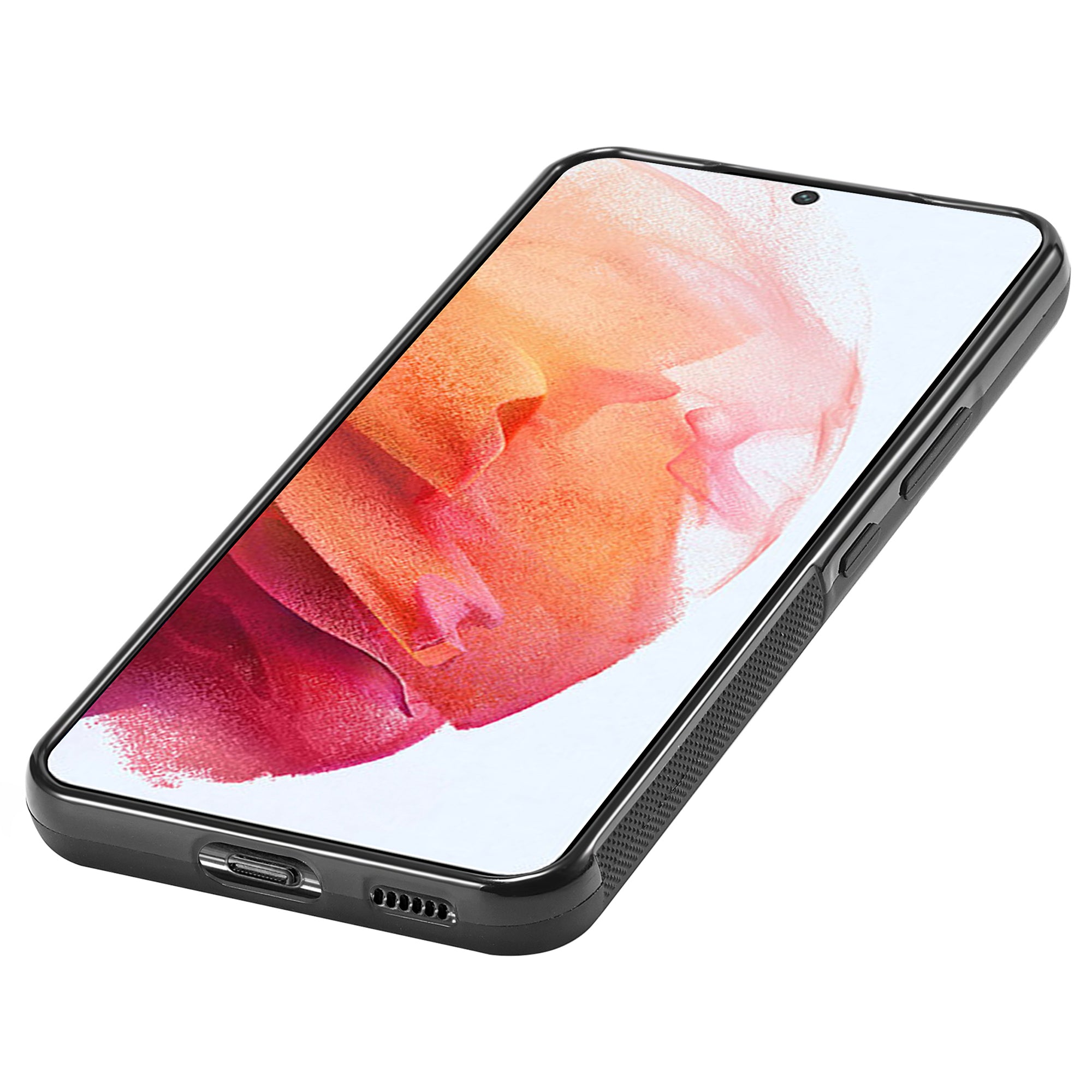 LC.IMEEKE Pro Samsung Galaxy S21 4G / 5G pouzdro s texturou z uhlíkových vláken PU kůže potažená TPU+EVA odolný kryt telefonu proti pádu