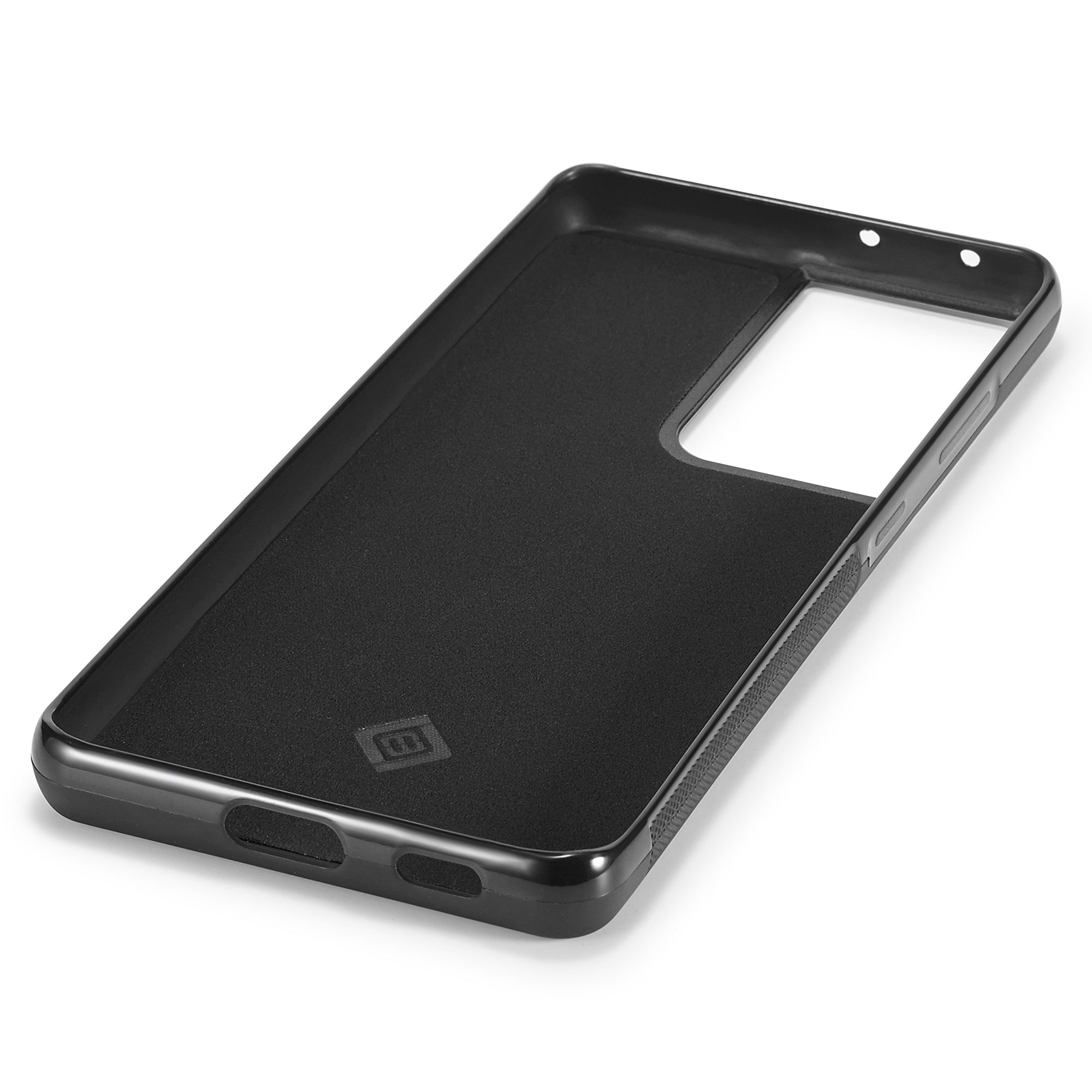 LC.IMEEKE pro Samsung Galaxy S21 Ultra 5G pouzdro na telefon tlumící nárazy PU kůže+TPU+EVA kryt s texturou z uhlíkových vláken