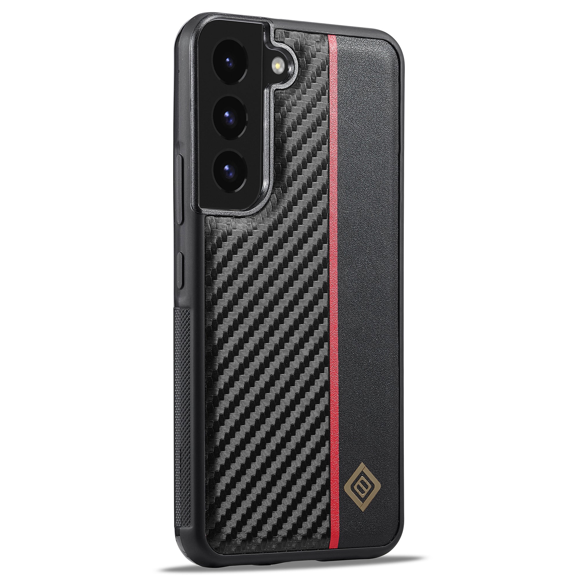 LC.IMEEKE For Samsung Galaxy S21+ 5G Leather+TPU+EVA Phone Case Anti-Scratch Carbon Fiber Texture Cover