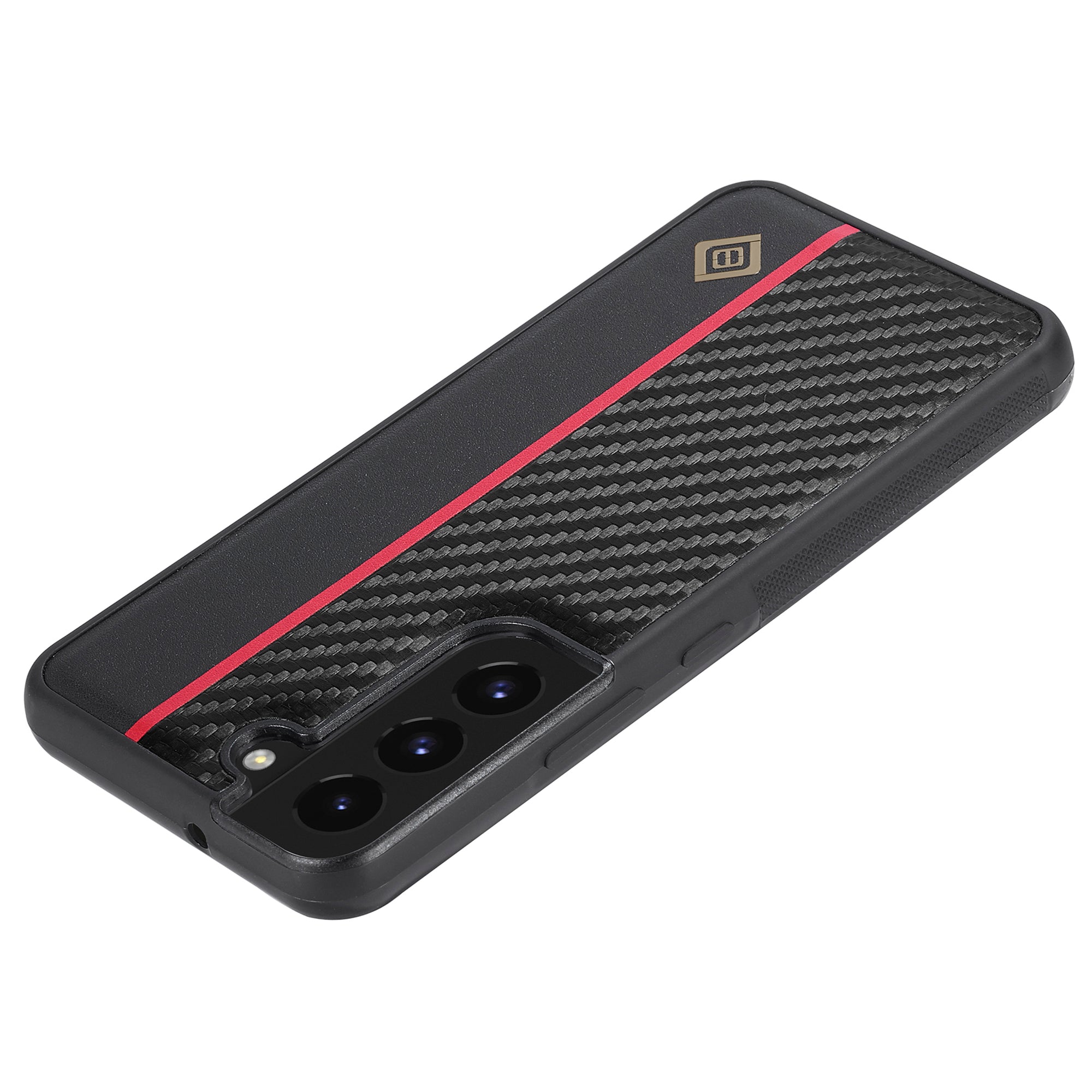 LC.IMEEKE For Samsung Galaxy S21+ 5G Leather+TPU+EVA Phone Case Anti-Scratch Carbon Fiber Texture Cover