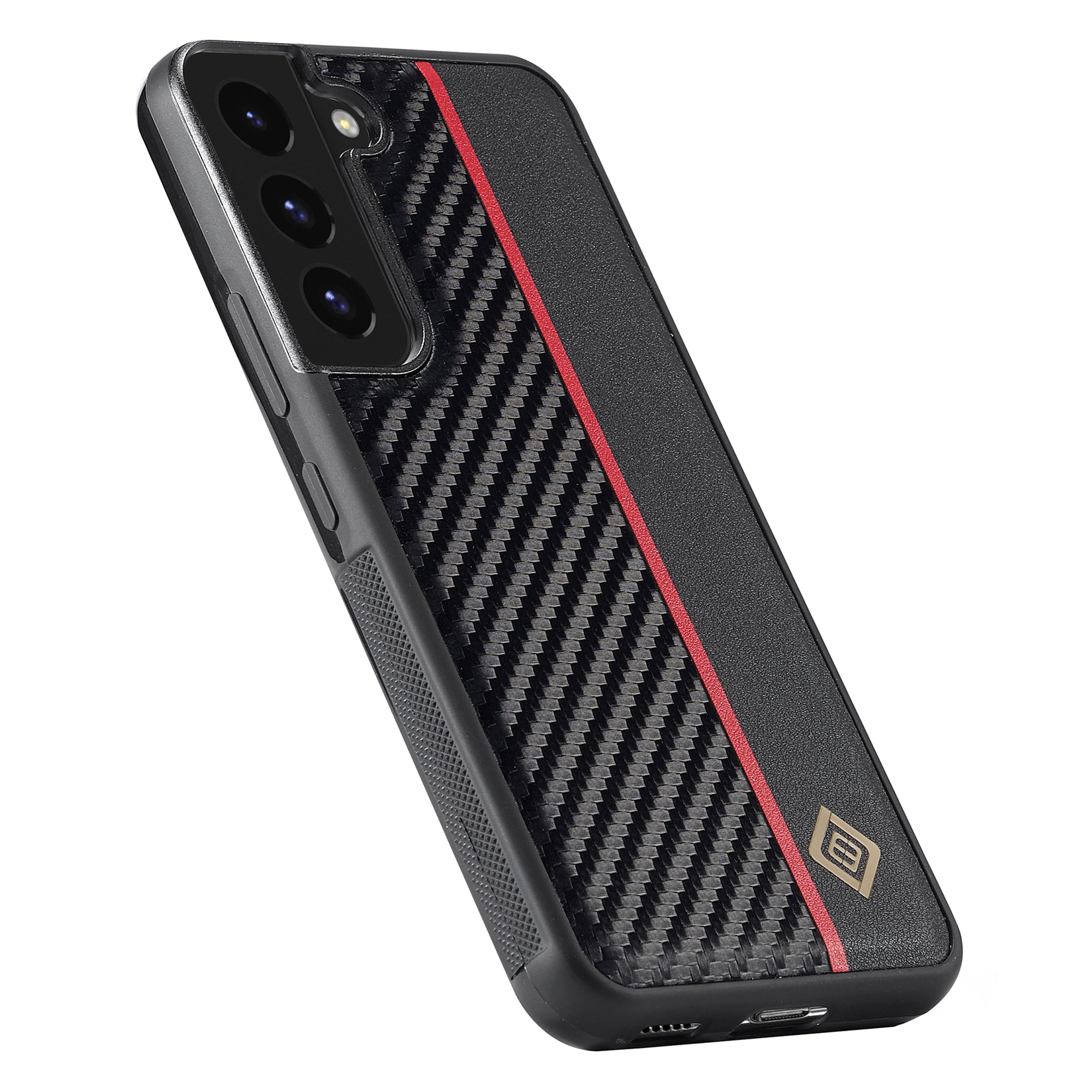 LC.IMEEKE For Samsung Galaxy S21+ 5G Leather+TPU+EVA Phone Case Anti-Scratch Carbon Fiber Texture Cover